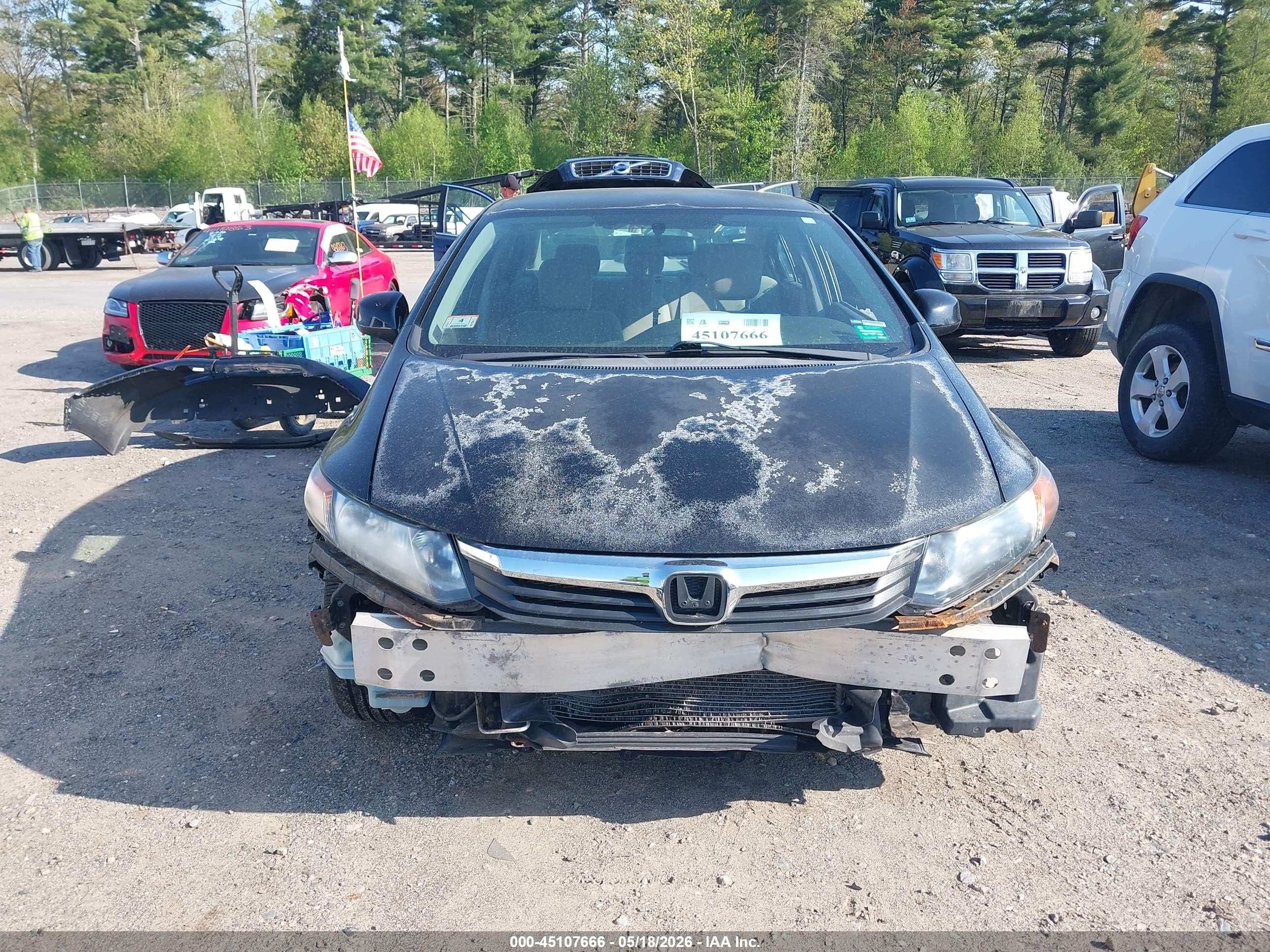 2012 Honda Civic Lx Black vin: 2HGFB2F57CH604827