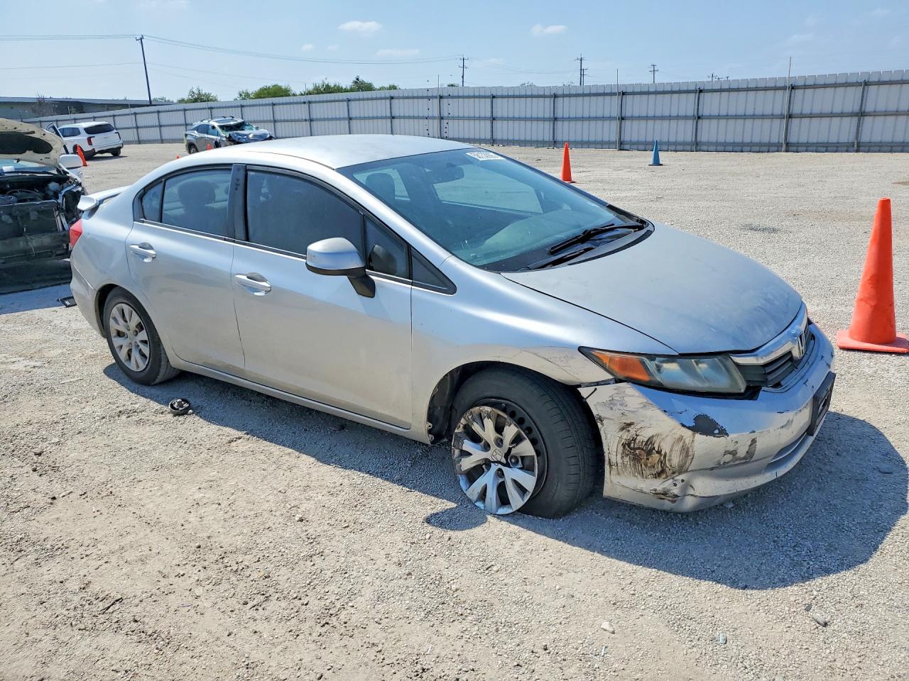 2012 Honda Civic Lx Silver vin: 2HGFB2F57CH608439