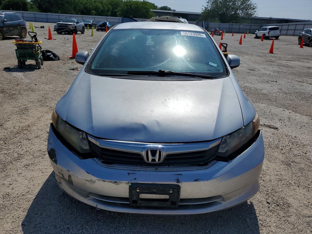 2012 Honda Civic Lx Silver vin: 2HGFB2F57CH608439