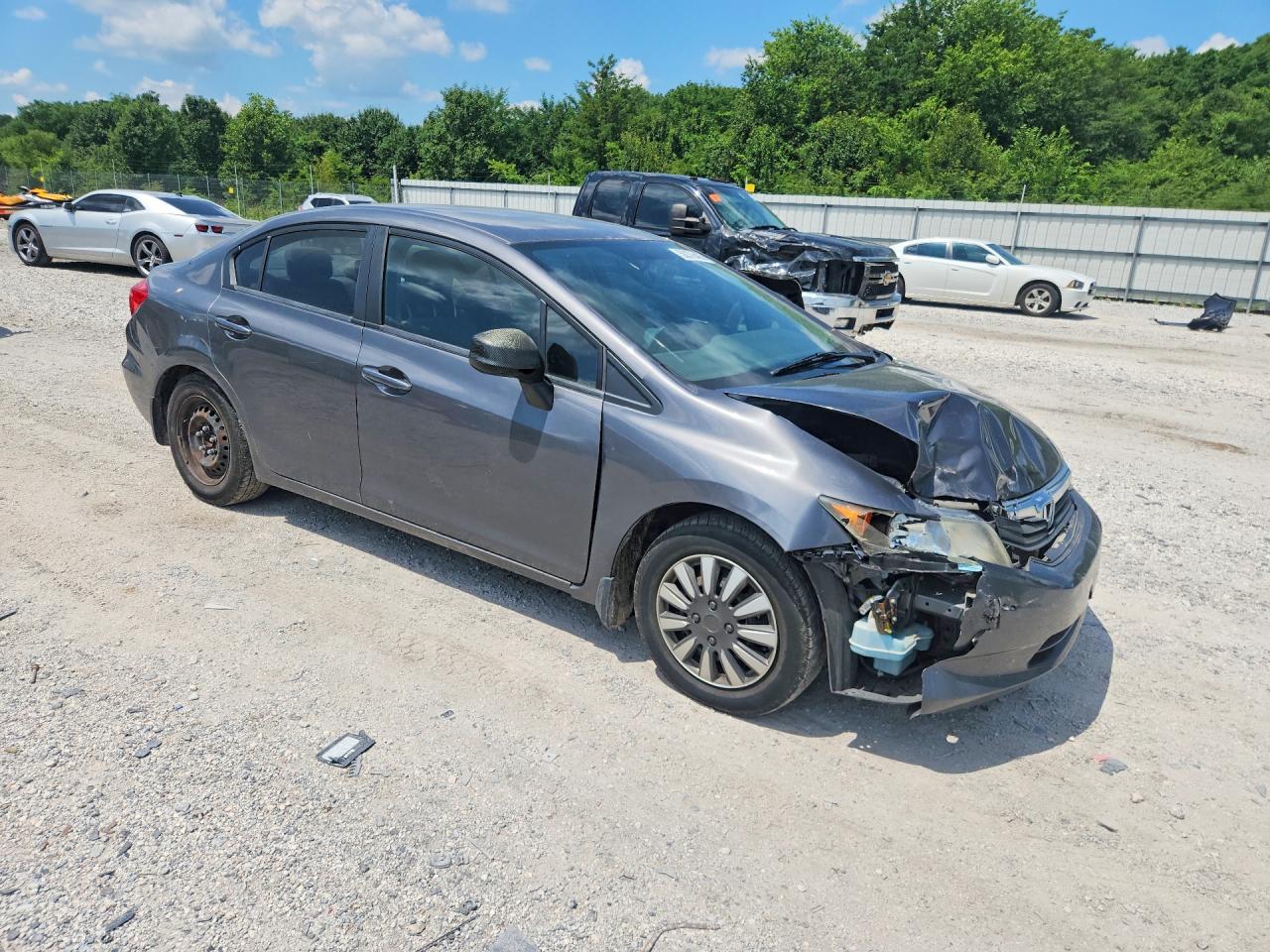 2012 Honda Civic Lx Gray vin: 2HGFB2F57CH608652