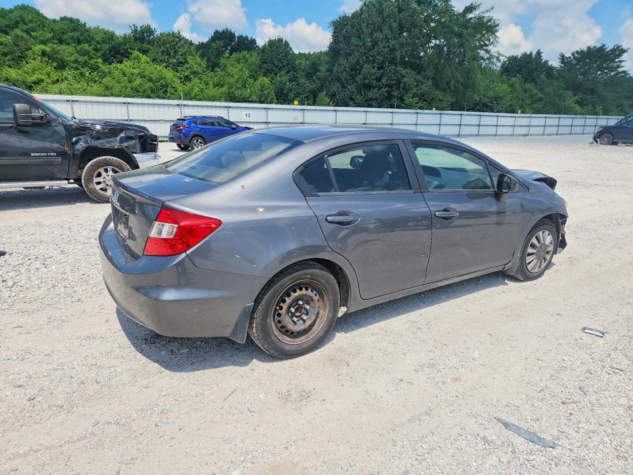 2012 Honda Civic Lx Gray vin: 2HGFB2F57CH608652