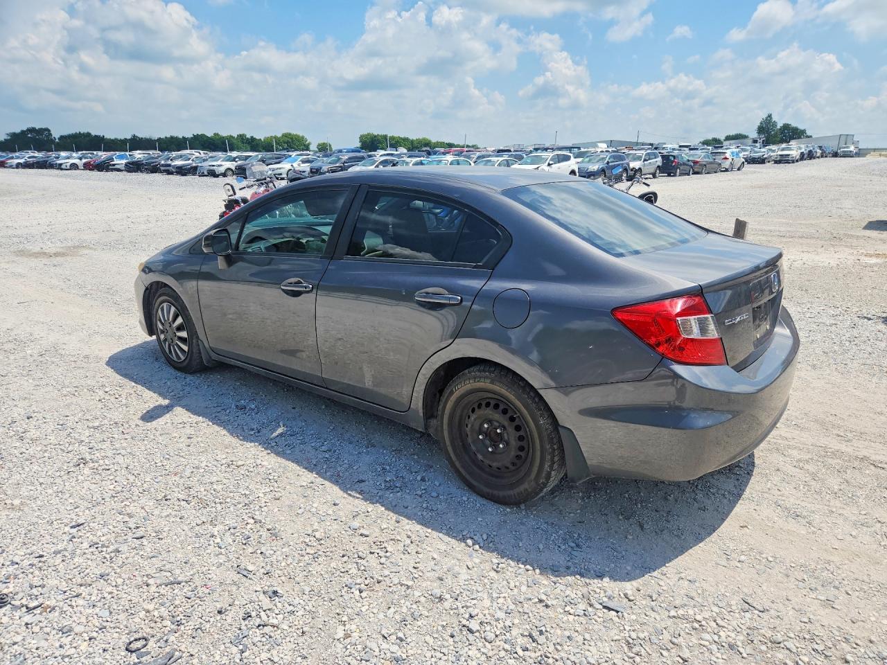2012 Honda Civic Lx Gray vin: 2HGFB2F57CH608652