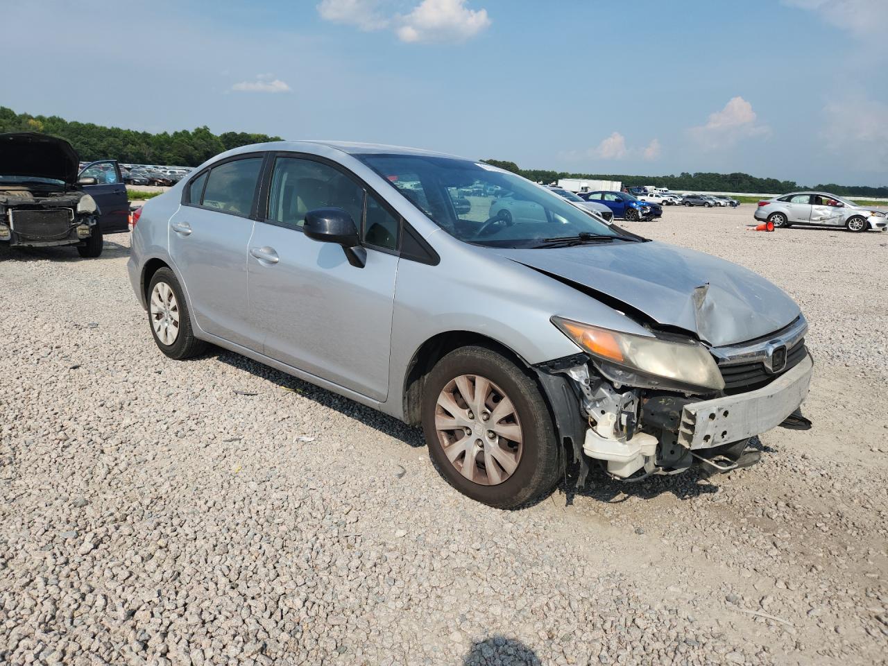 2012 Honda Civic Lx Silver vin: 2HGFB2F57CH612197