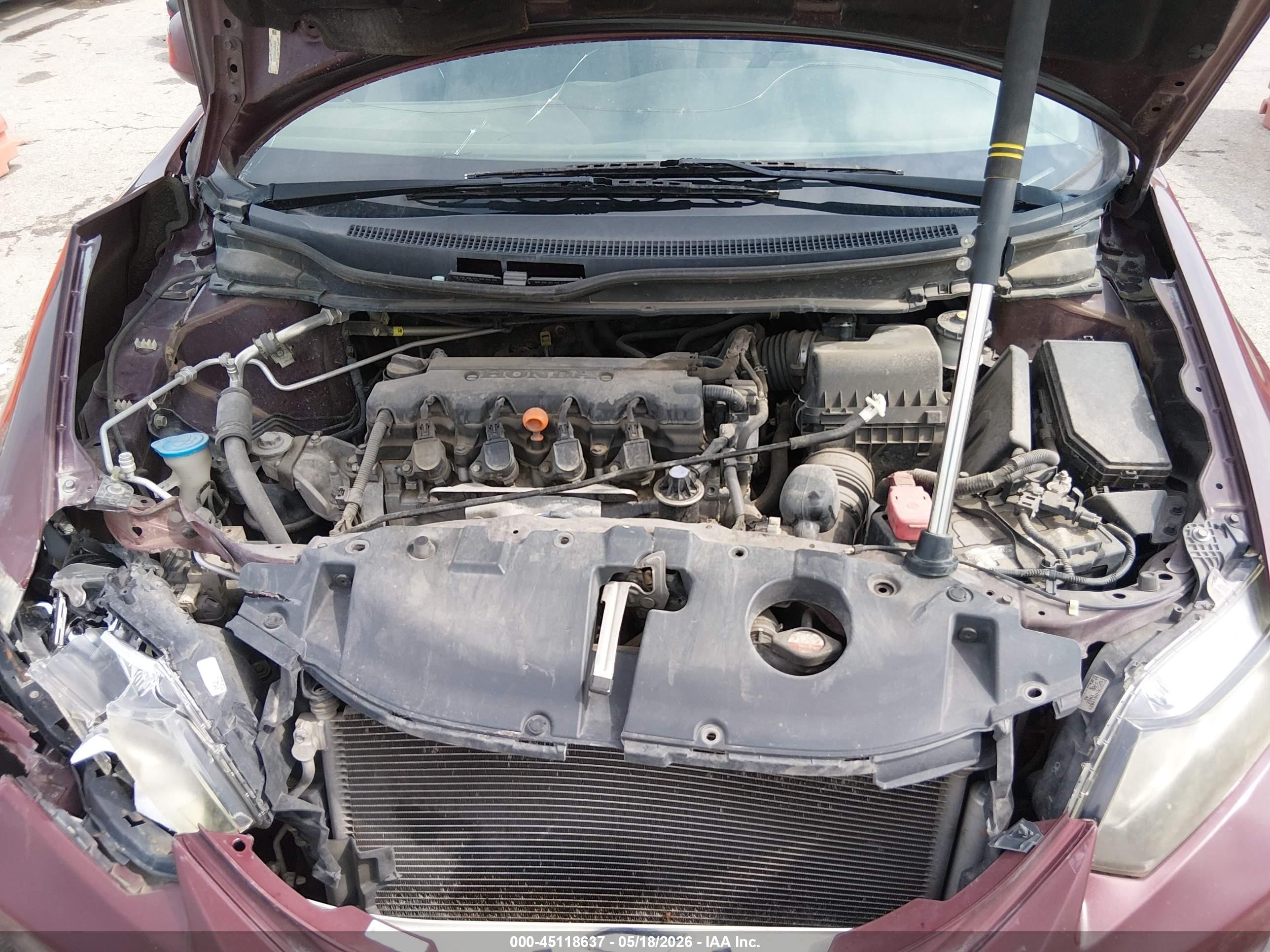 2013 Honda Civic Lx Burgundy vin: 2HGFB2F57DH503935