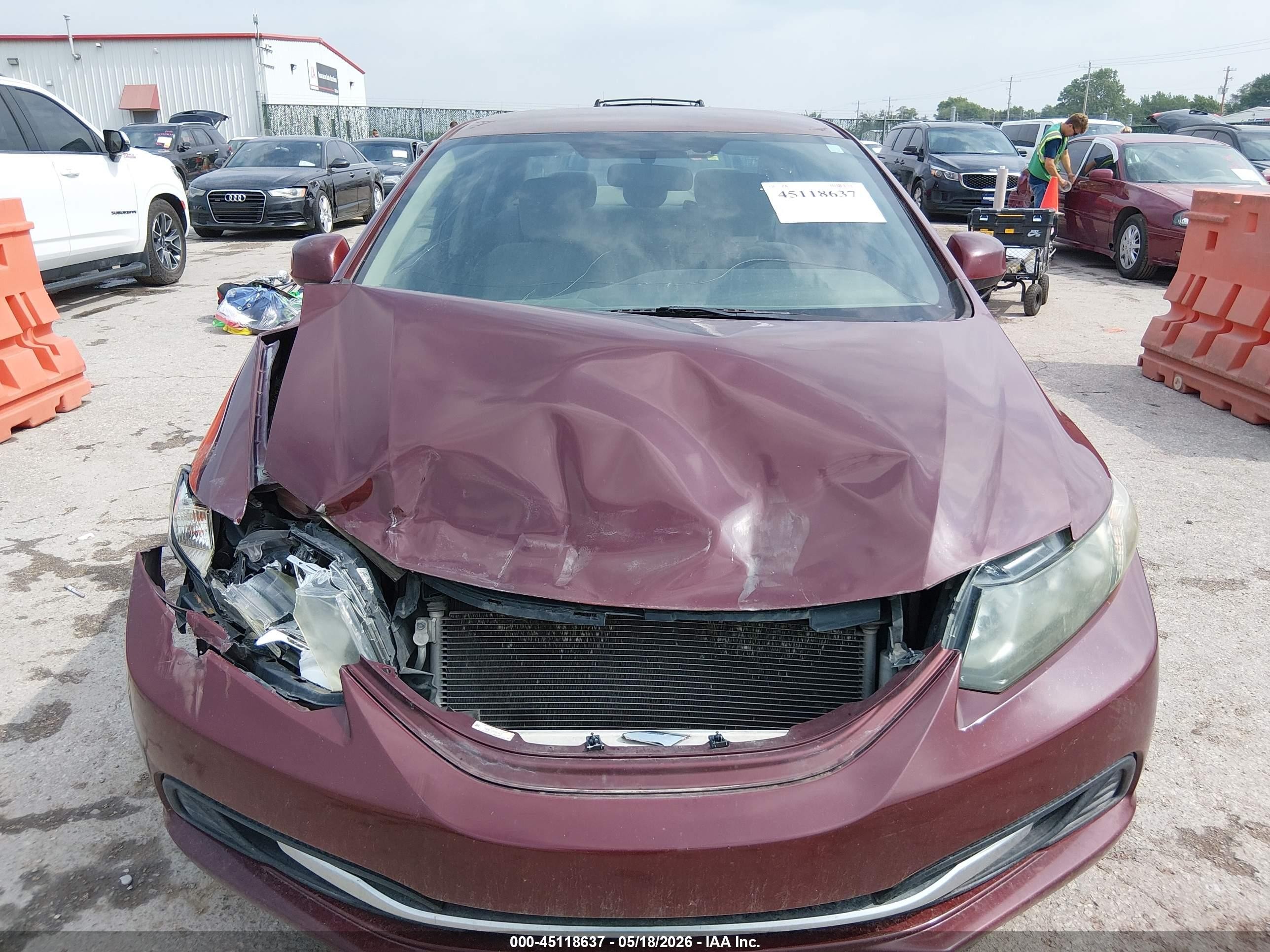 2013 Honda Civic Lx Burgundy vin: 2HGFB2F57DH503935