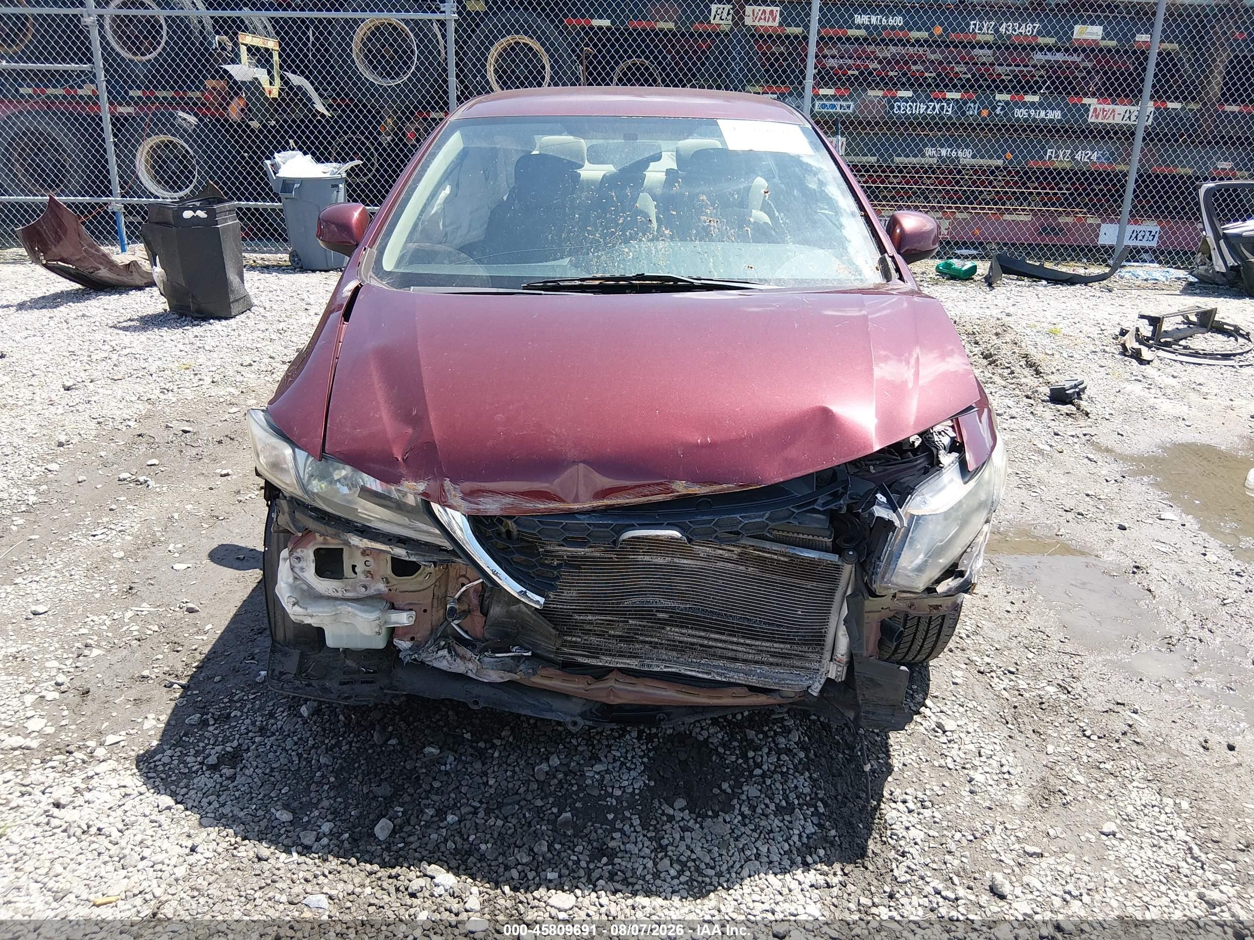 2013 Honda Civic Lx Burgundy vin: 2HGFB2F57DH505734