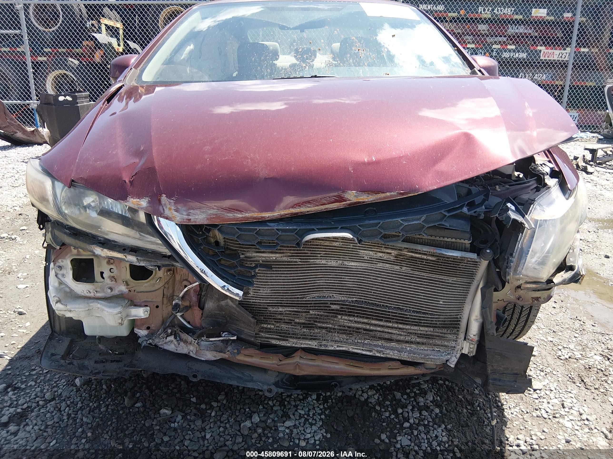 2013 Honda Civic Lx Burgundy vin: 2HGFB2F57DH505734