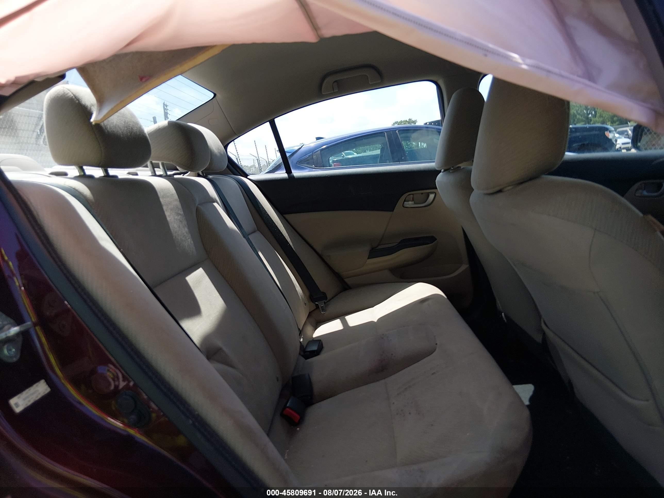 2013 Honda Civic Lx Burgundy vin: 2HGFB2F57DH505734