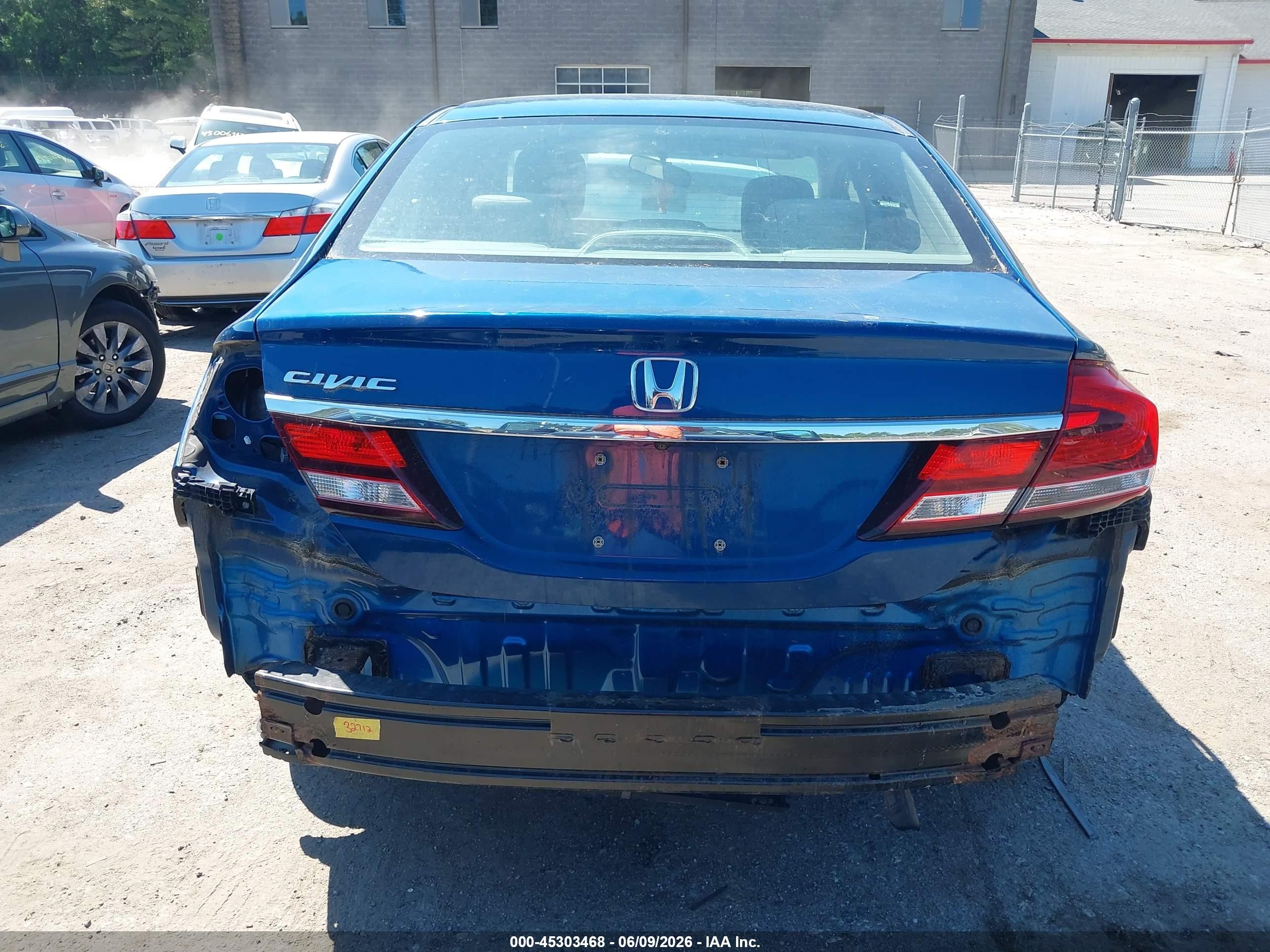 2013 Honda Civic Lx Blue vin: 2HGFB2F57DH508505