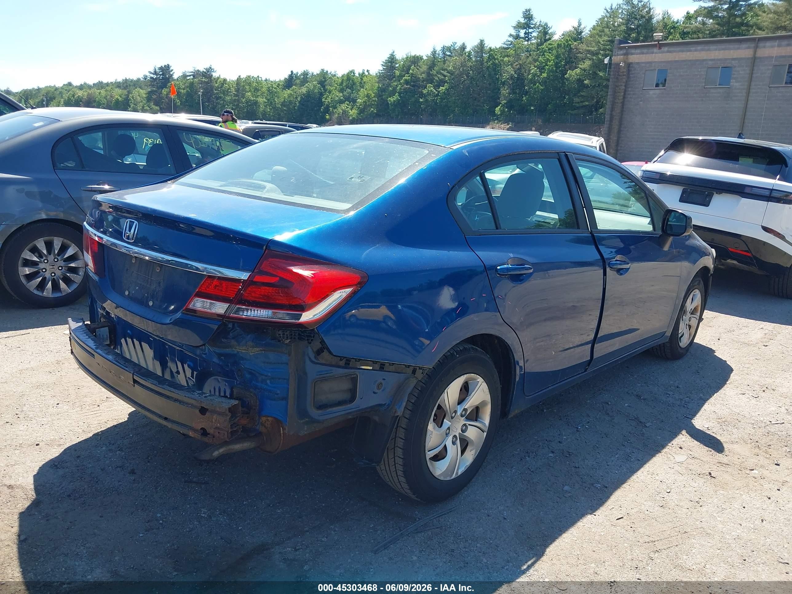 2013 Honda Civic Lx Blue vin: 2HGFB2F57DH508505