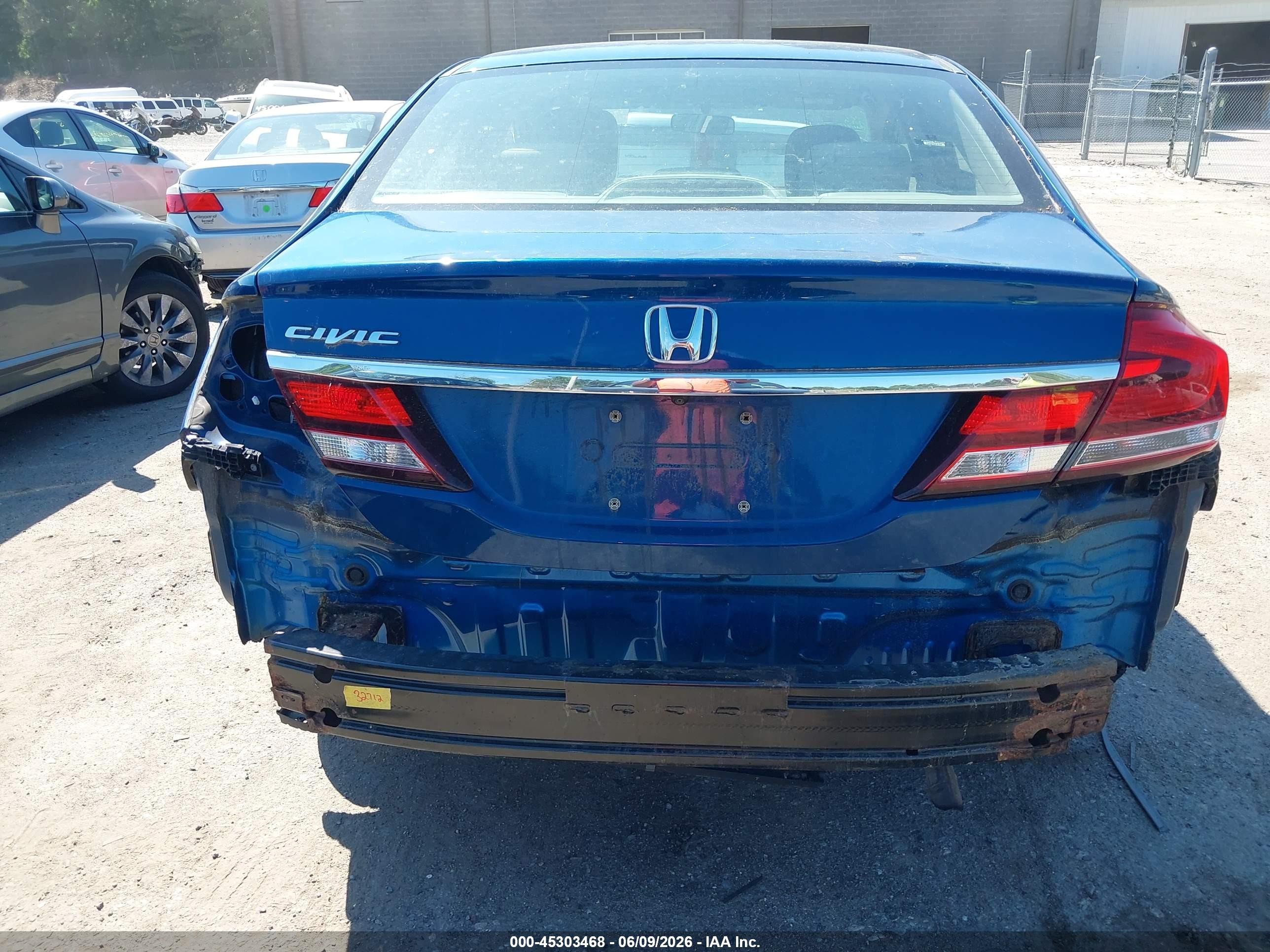 2013 Honda Civic Lx Blue vin: 2HGFB2F57DH508505
