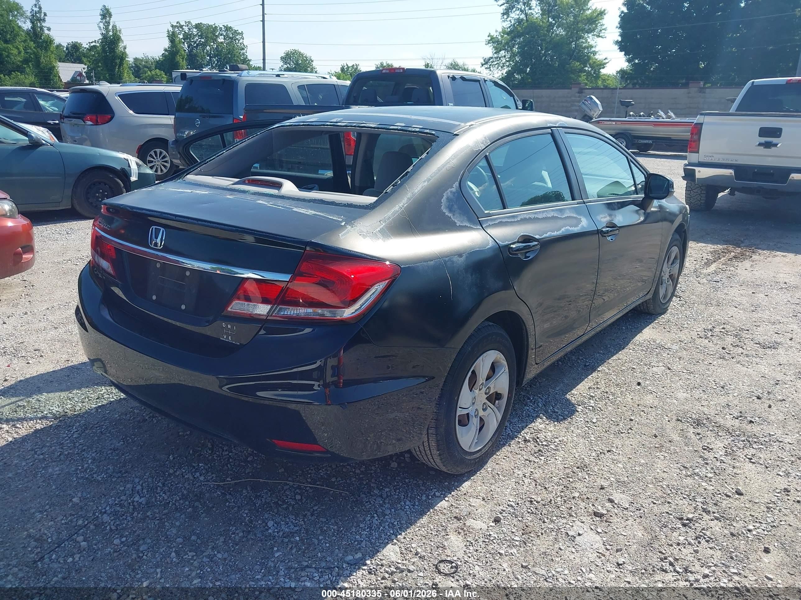 2013 Honda Civic Lx Черный vin: 2HGFB2F57DH513252