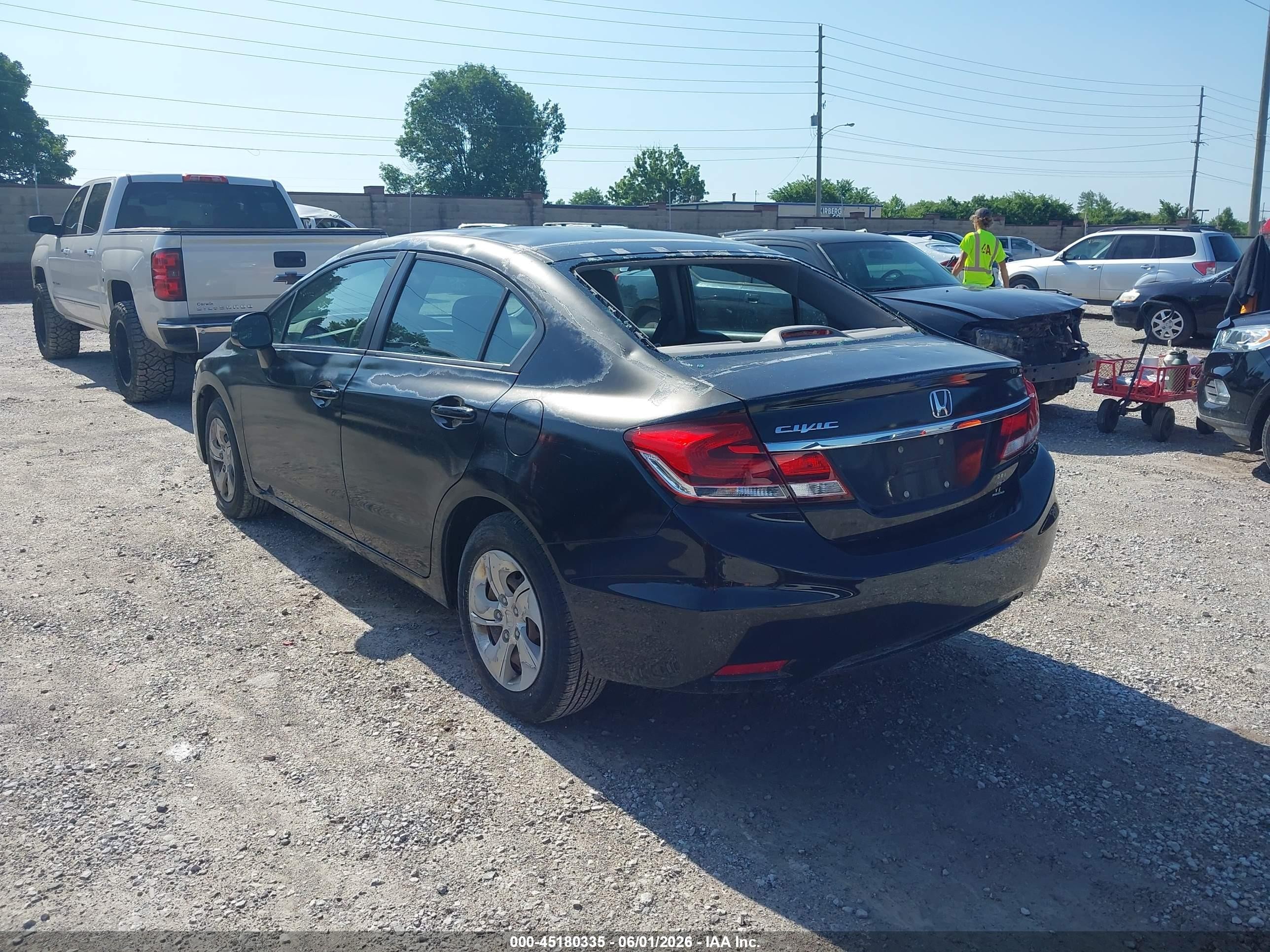 2013 Honda Civic Lx Черный vin: 2HGFB2F57DH513252