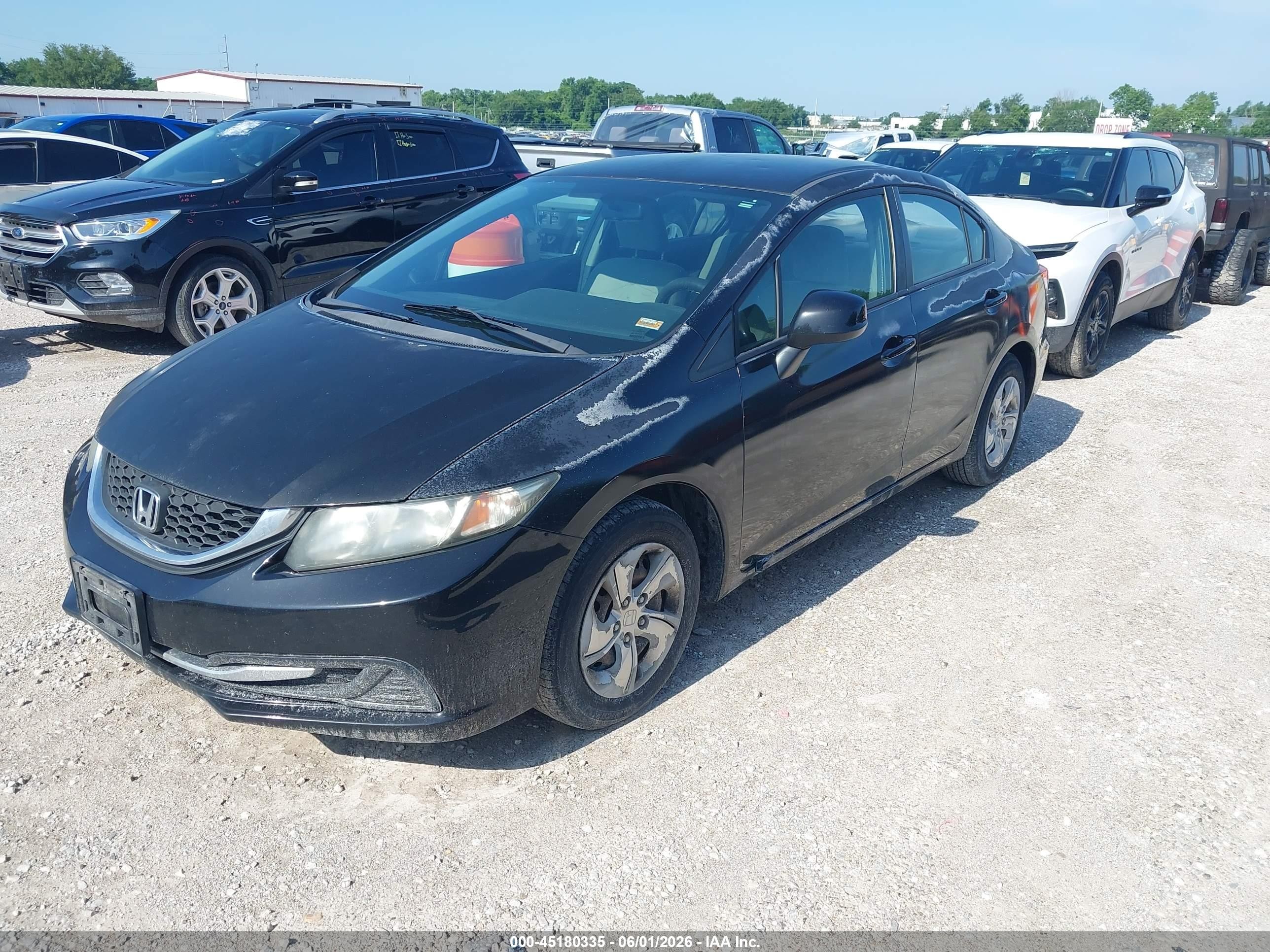 2013 Honda Civic Lx Черный vin: 2HGFB2F57DH513252