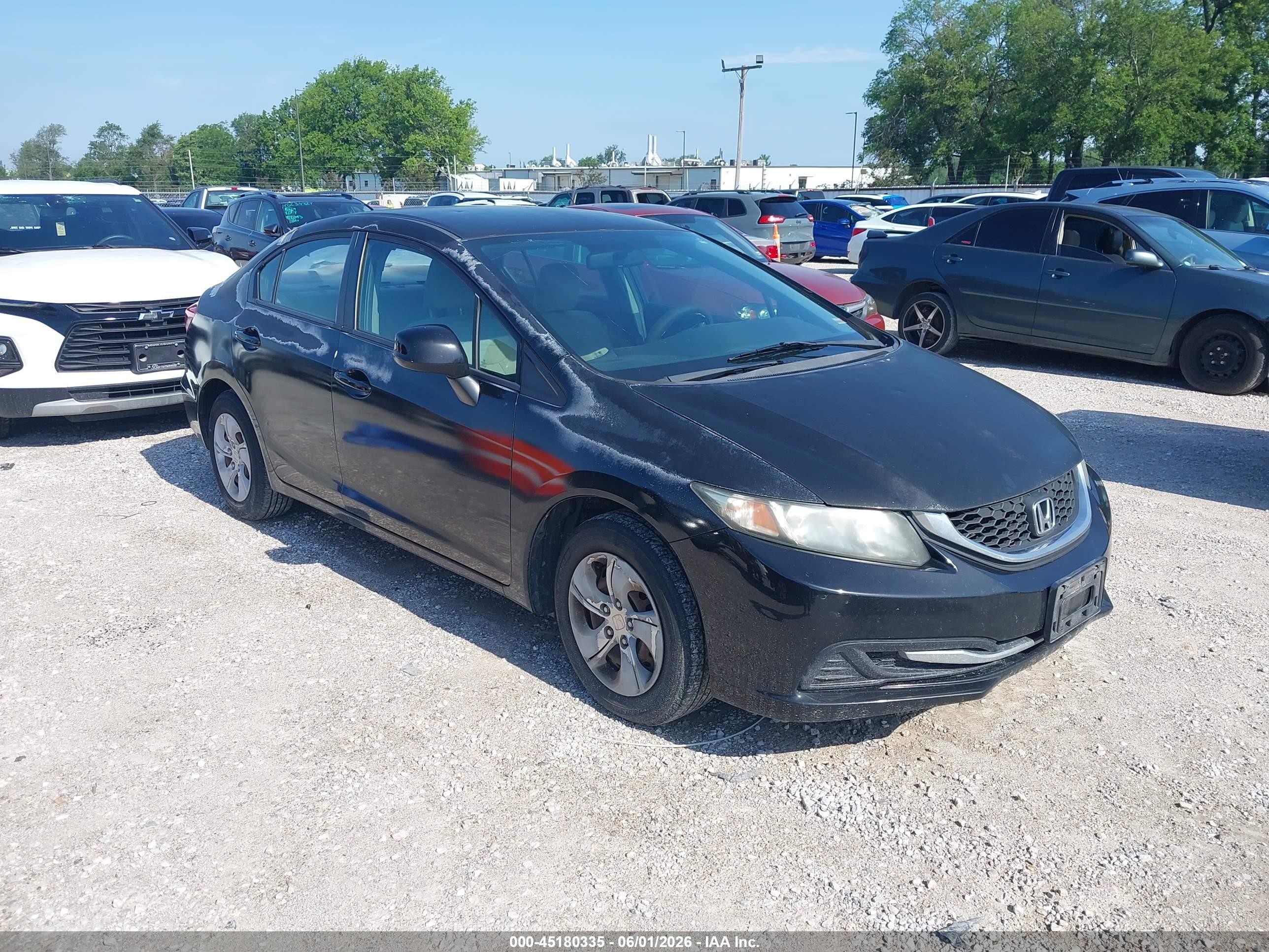 2013 Honda Civic Lx Black vin: 2HGFB2F57DH513252