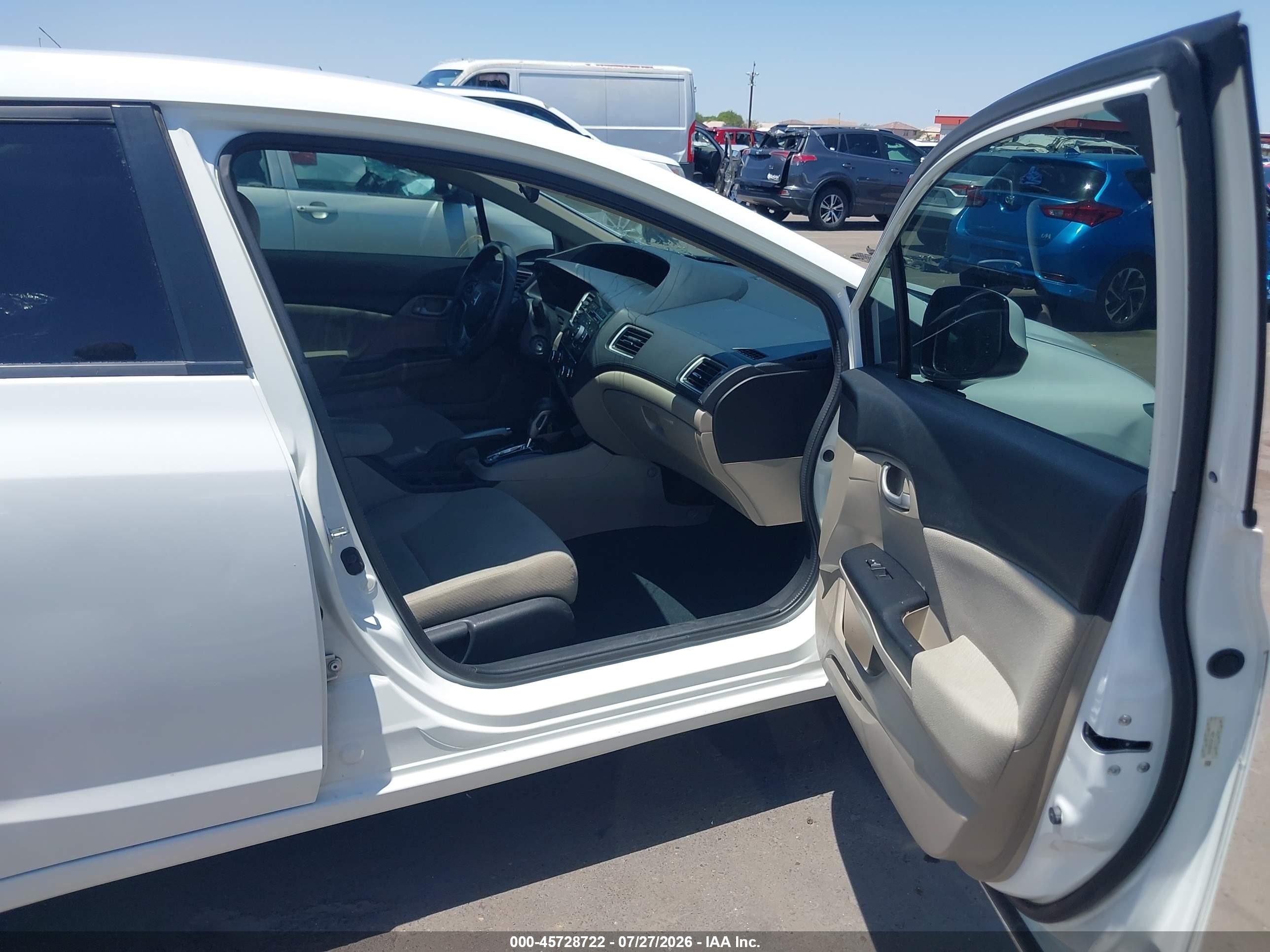 2013 Honda Civic Lx White vin: 2HGFB2F57DH522064