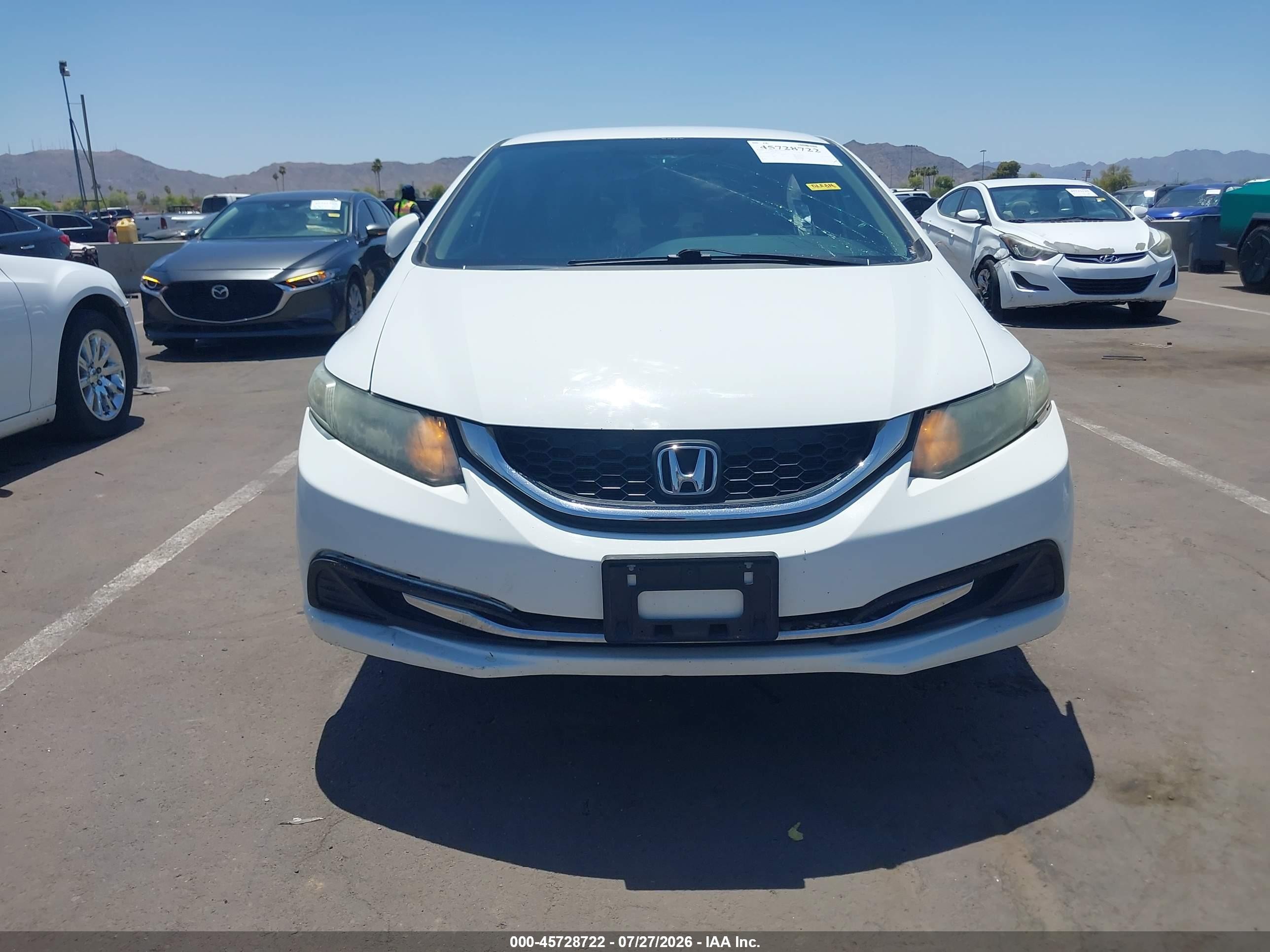 2013 Honda Civic Lx White vin: 2HGFB2F57DH522064