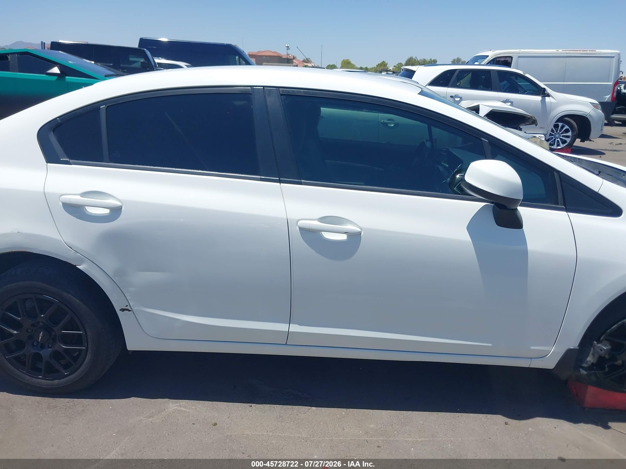 2013 Honda Civic Lx White vin: 2HGFB2F57DH522064