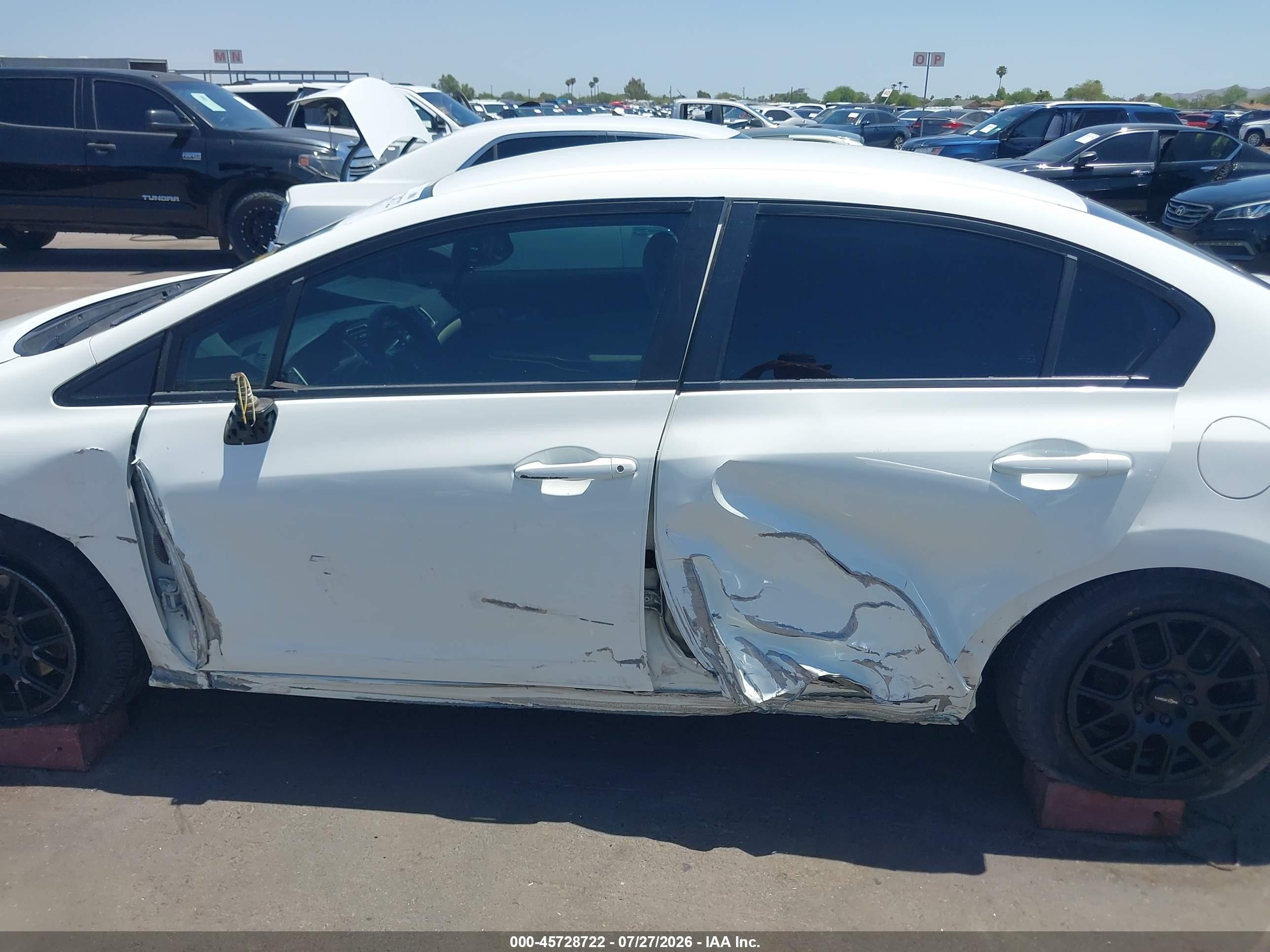 2013 Honda Civic Lx White vin: 2HGFB2F57DH522064