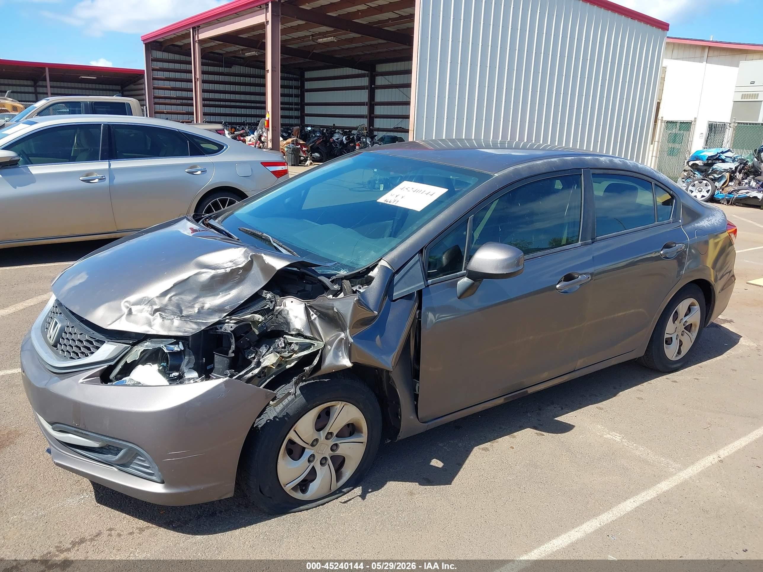 2013 Honda Civic Lx Gray vin: 2HGFB2F57DH552214