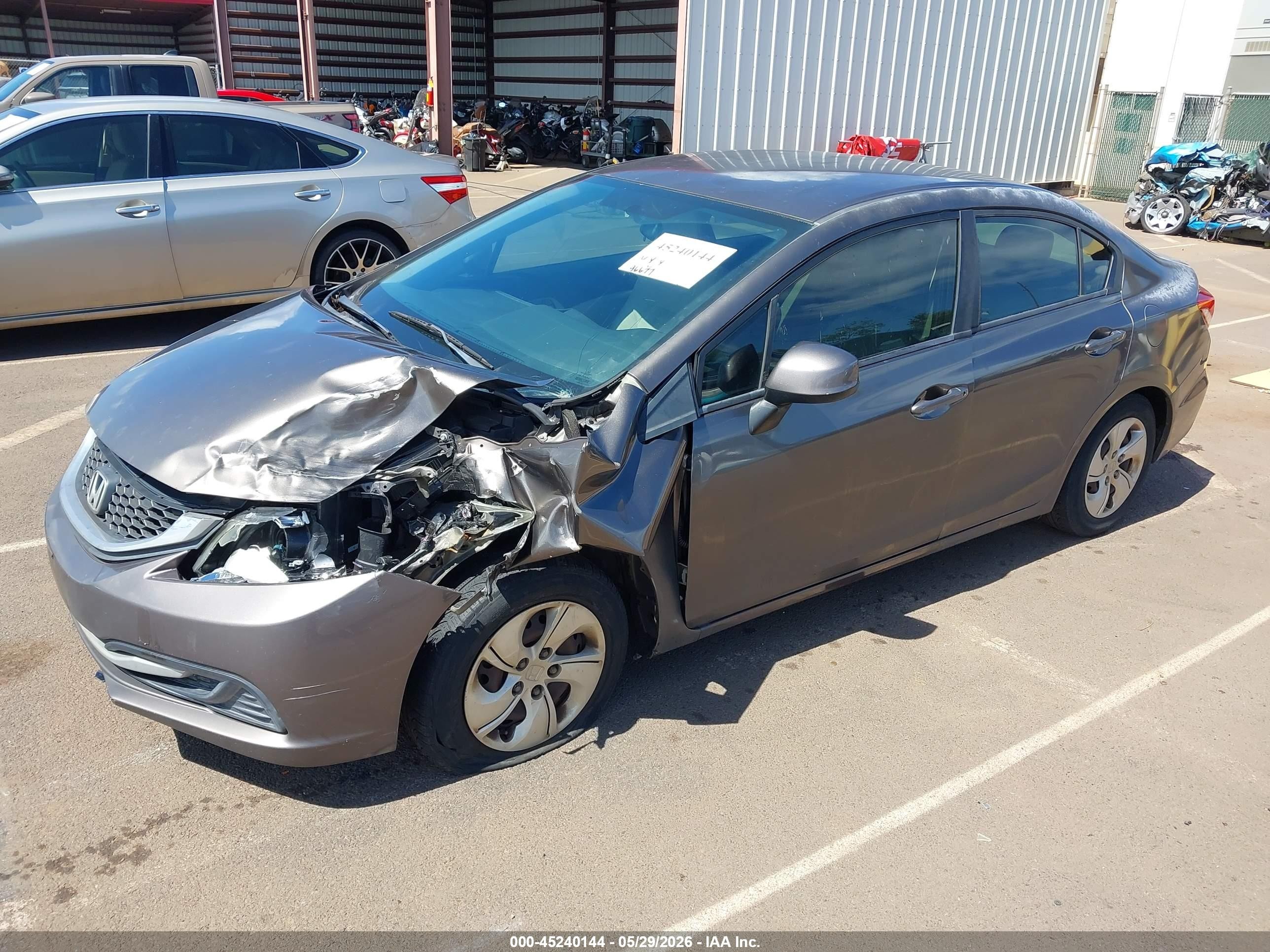 2013 Honda Civic Lx Gray vin: 2HGFB2F57DH552214