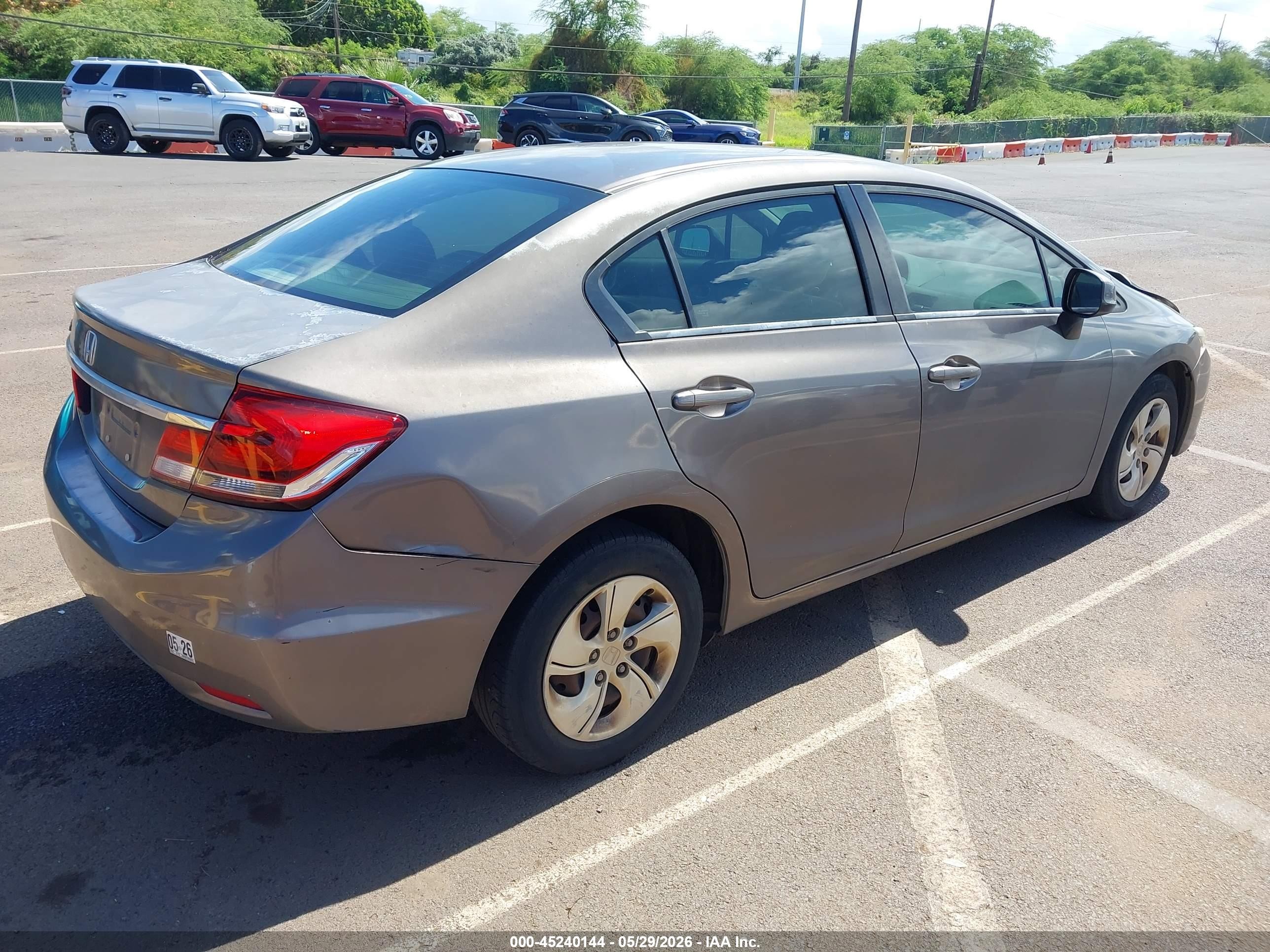 2013 Honda Civic Lx Gray vin: 2HGFB2F57DH552214