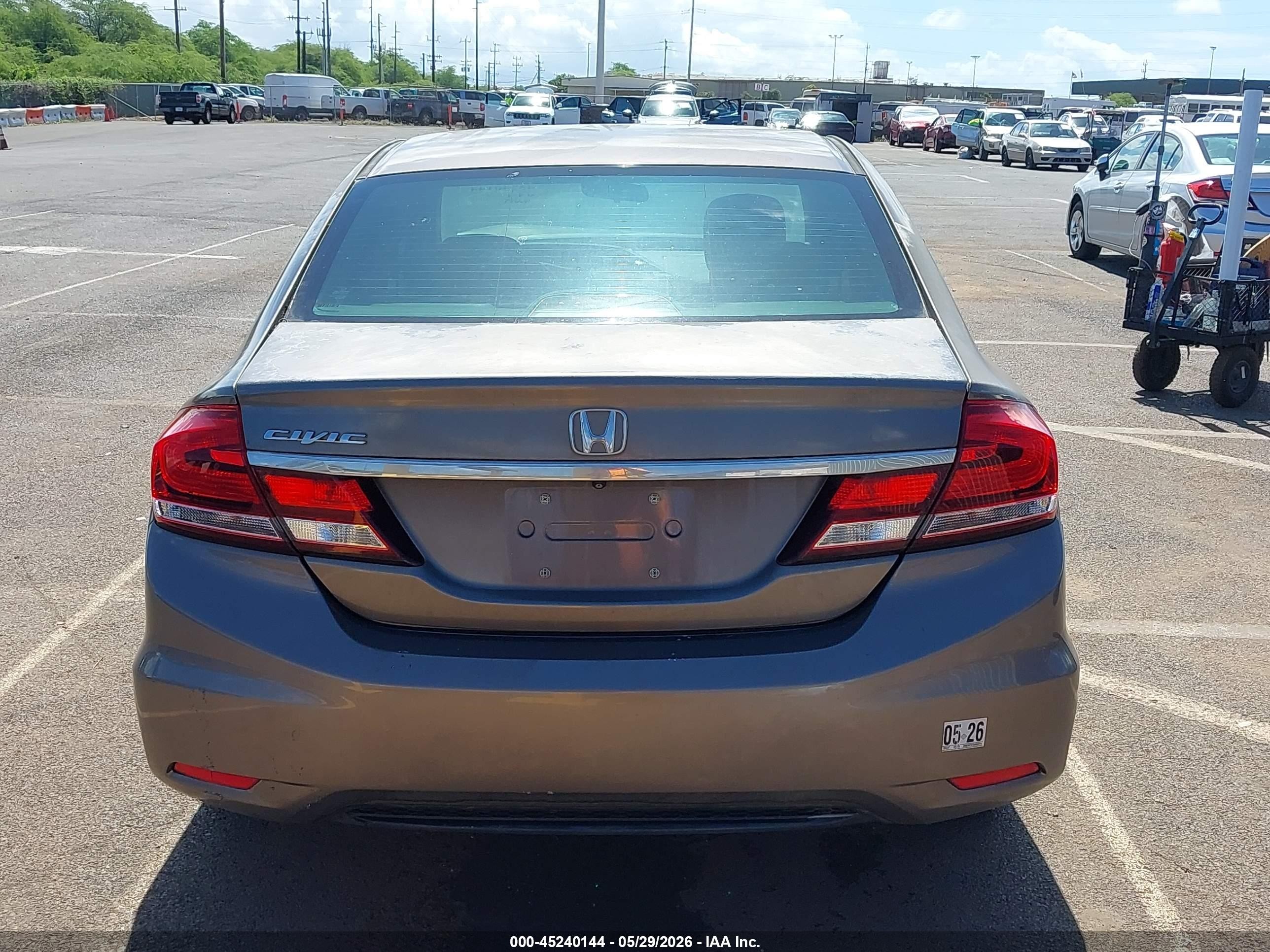 2013 Honda Civic Lx Gray vin: 2HGFB2F57DH552214