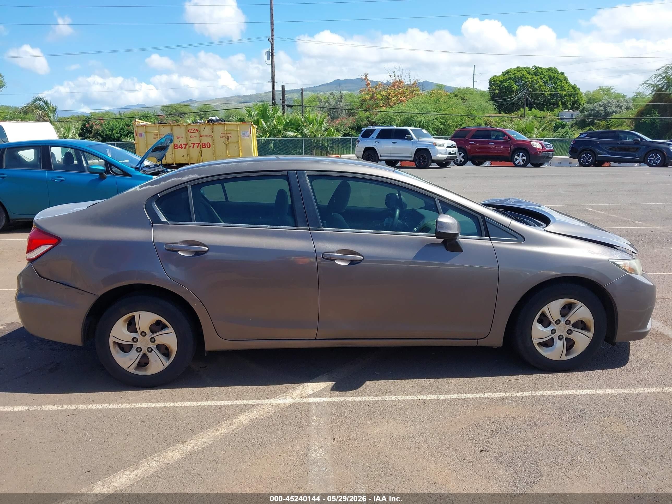 2013 Honda Civic Lx Gray vin: 2HGFB2F57DH552214