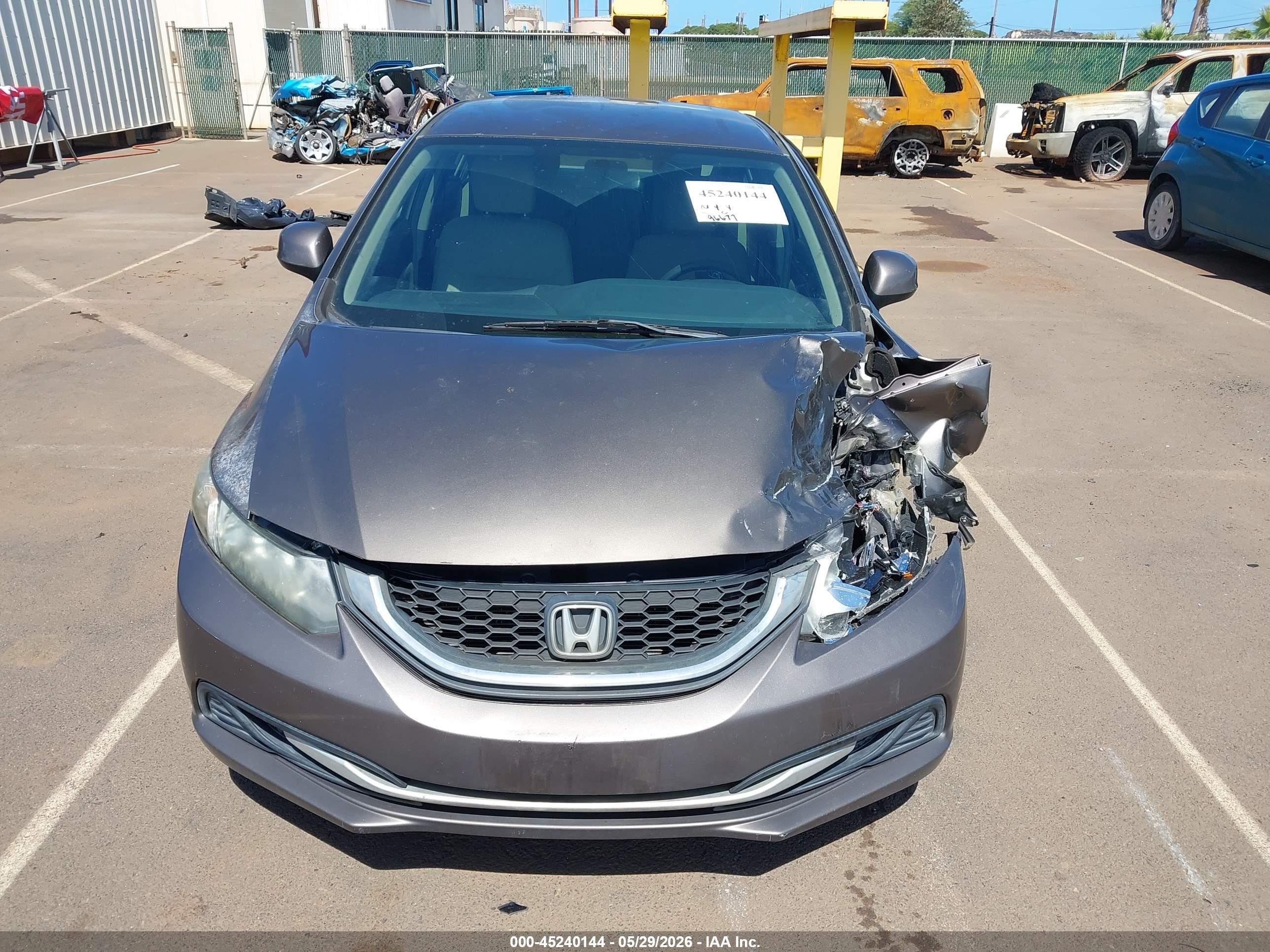 2013 Honda Civic Lx Gray vin: 2HGFB2F57DH552214