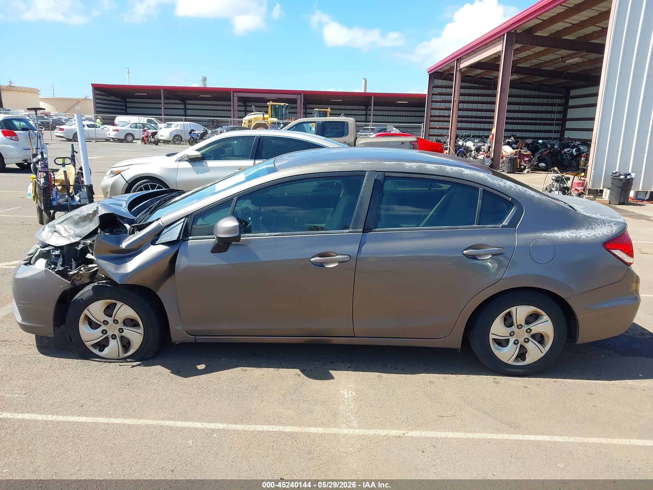 2013 Honda Civic Lx Gray vin: 2HGFB2F57DH552214