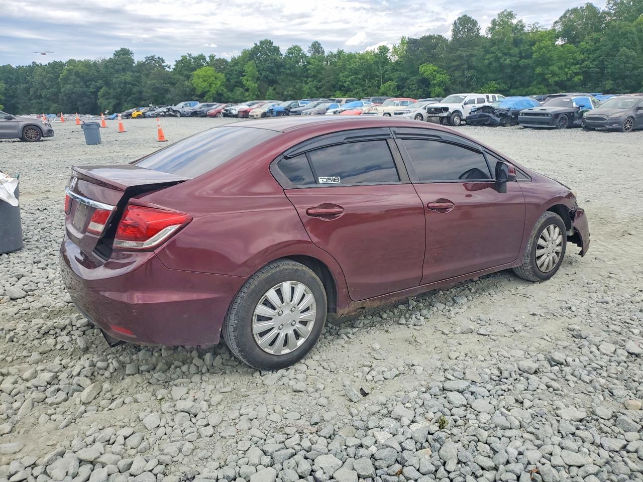 2013 Honda Civic Lx Burgundy vin: 2HGFB2F57DH560104