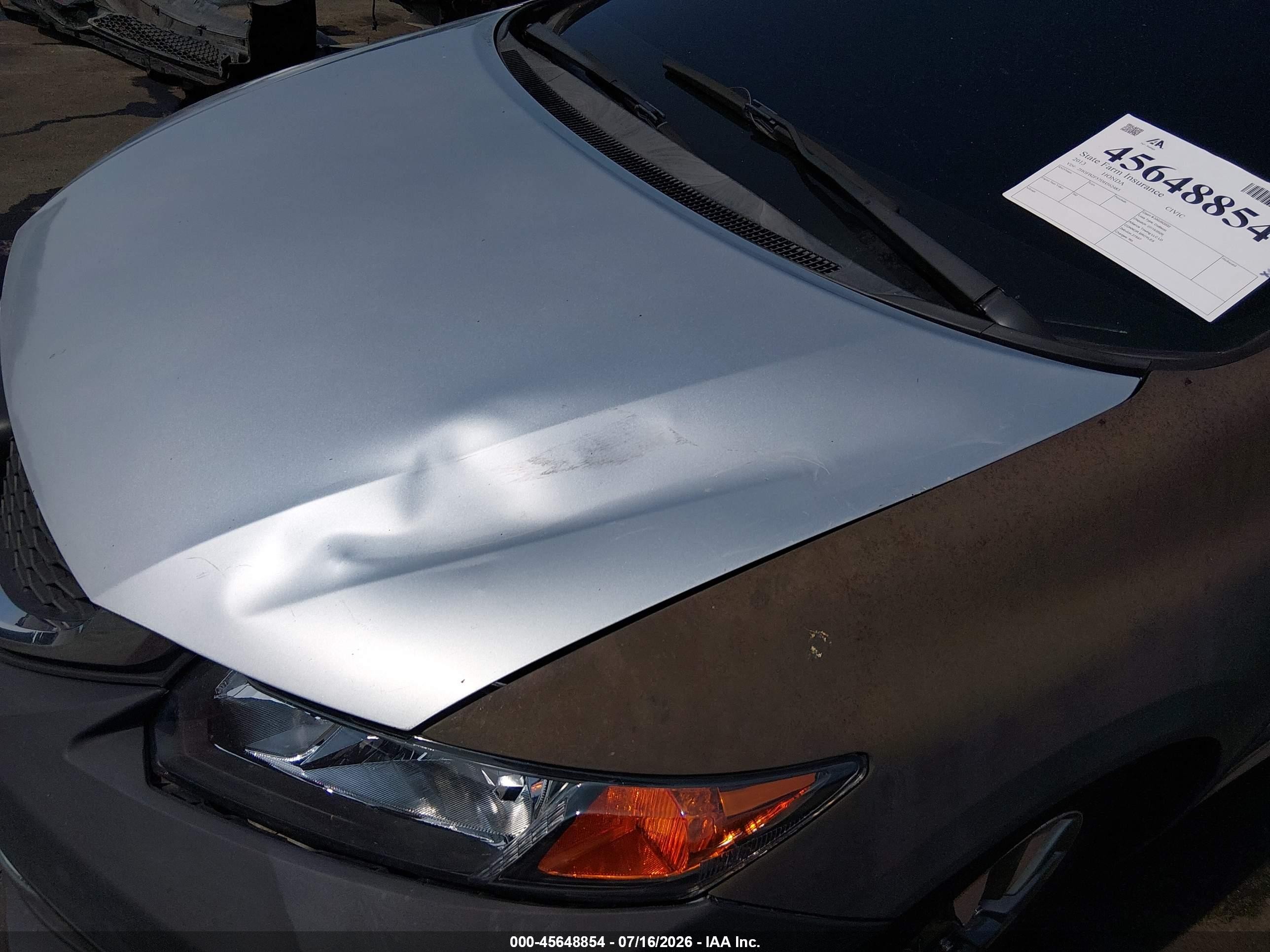 2013 Honda Civic Lx Silver vin: 2HGFB2F57DH562483