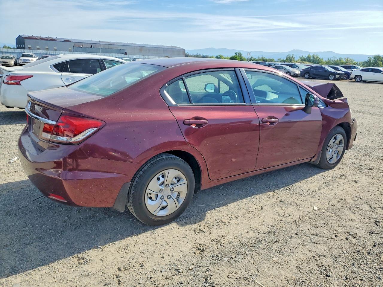 2013 Honda Civic Lx Burgundy vin: 2HGFB2F57DH563875