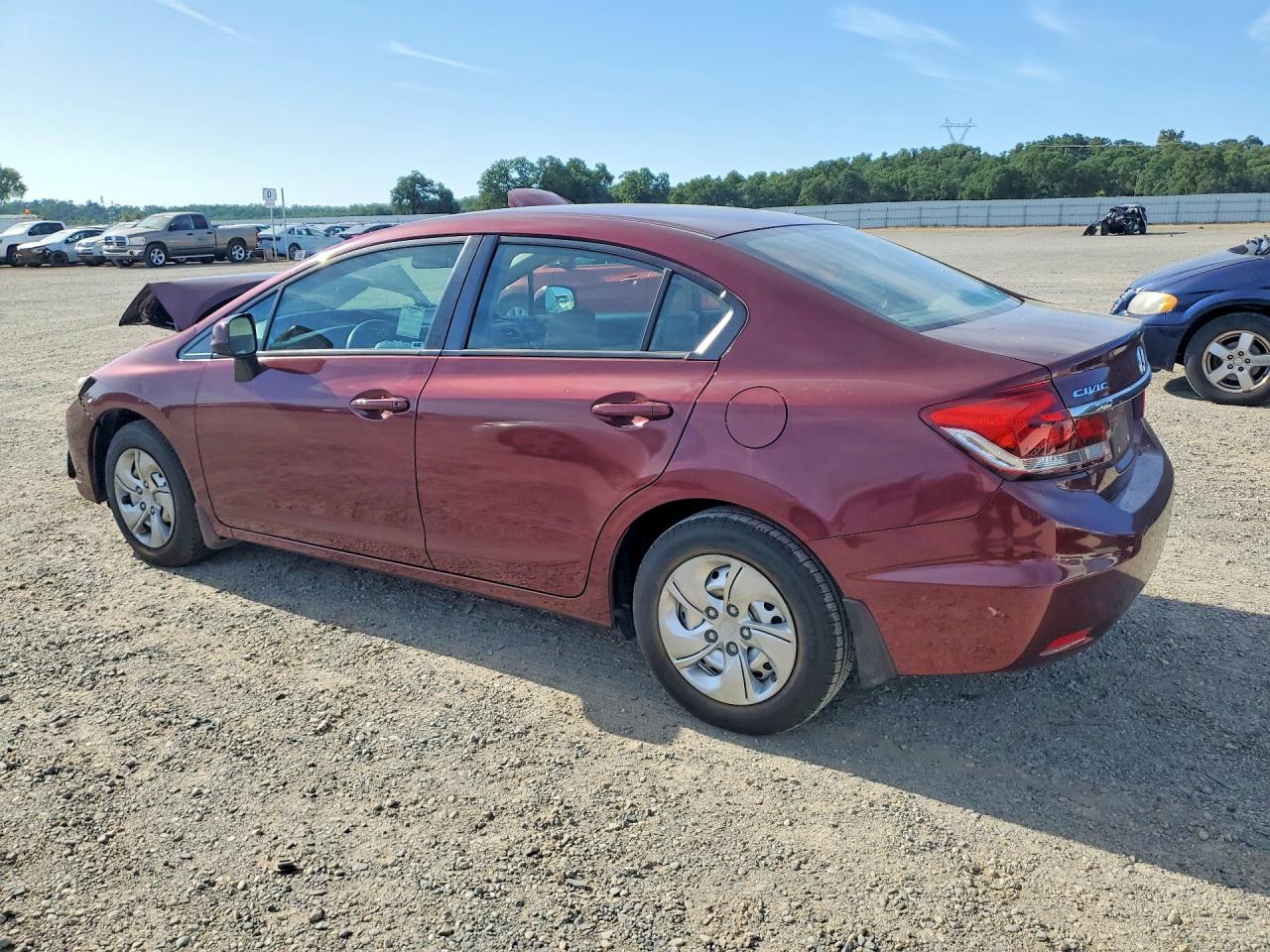 2013 Honda Civic Lx Burgundy vin: 2HGFB2F57DH563875