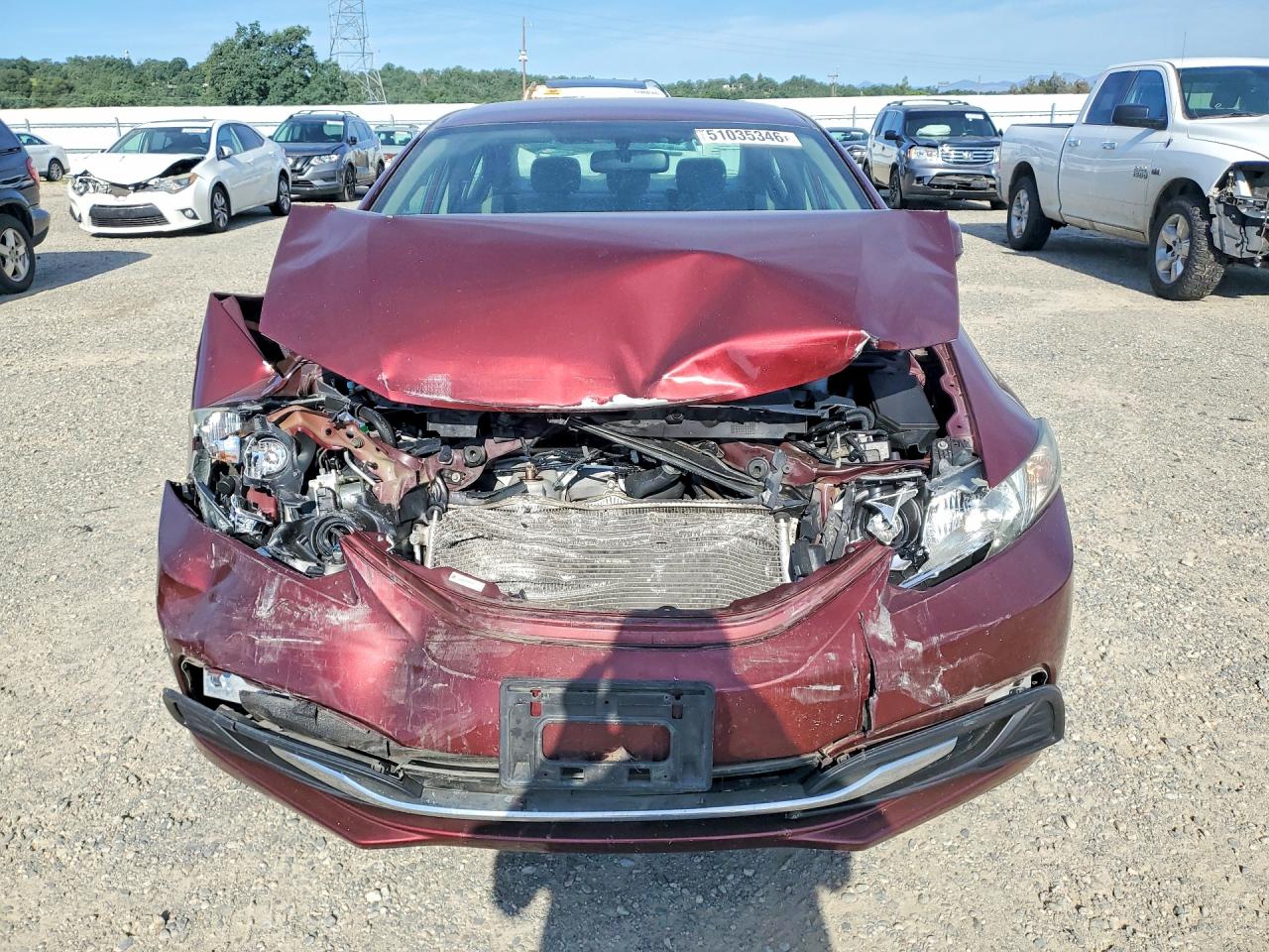 2013 Honda Civic Lx Burgundy vin: 2HGFB2F57DH563875