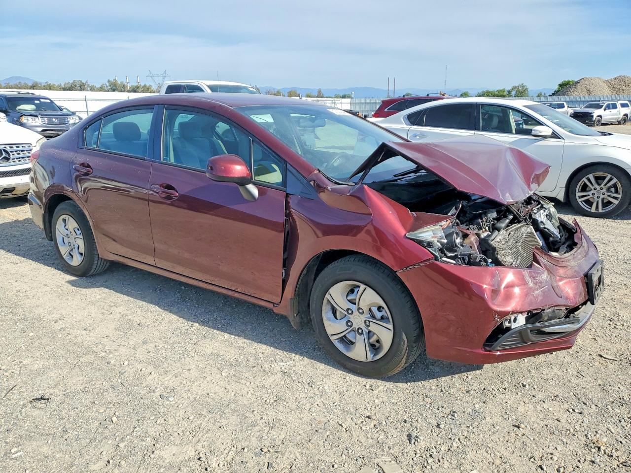 2013 Honda Civic Lx Burgundy vin: 2HGFB2F57DH563875