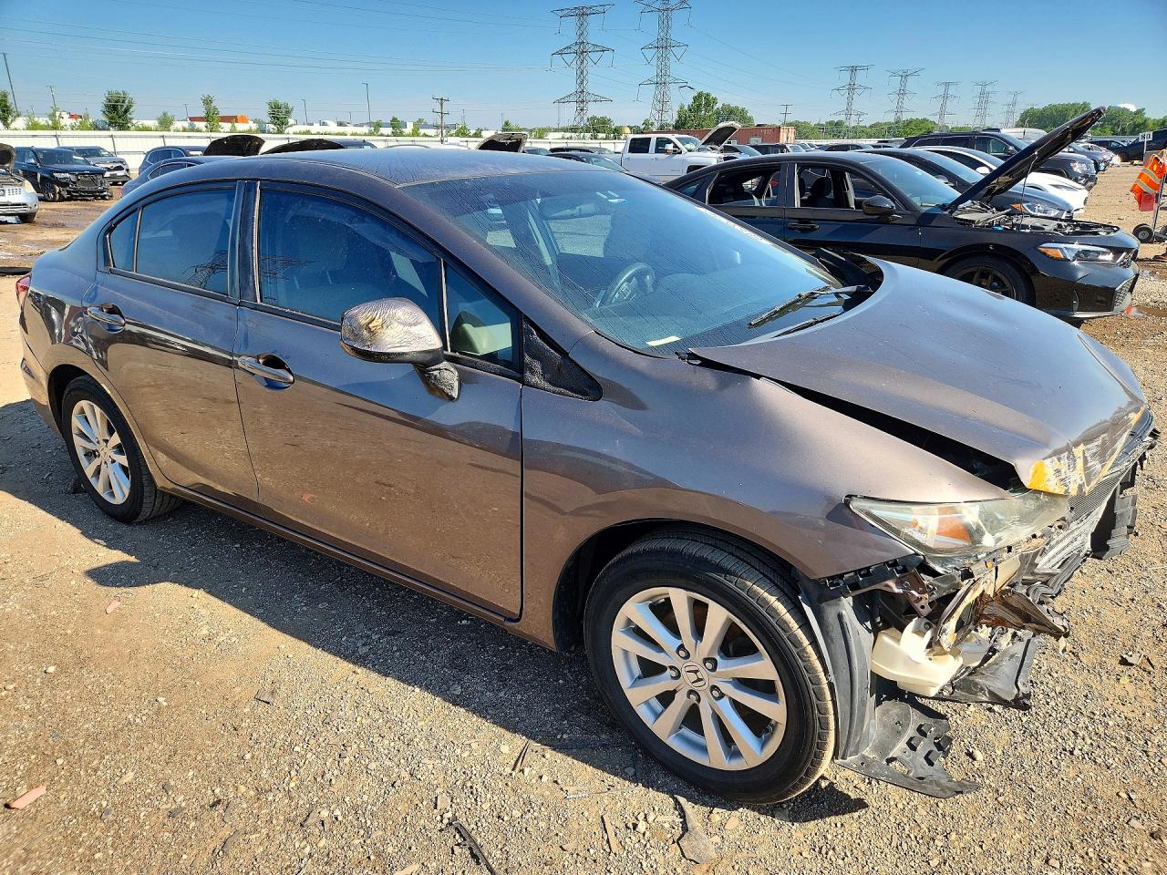 2013 Honda Civic Lx Gray vin: 2HGFB2F57DH567263