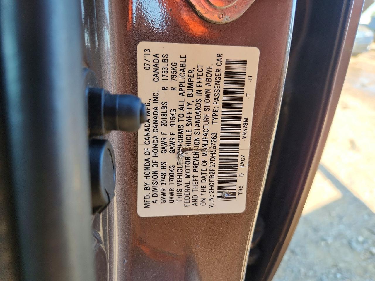 2013 Honda Civic Lx Gray vin: 2HGFB2F57DH567263
