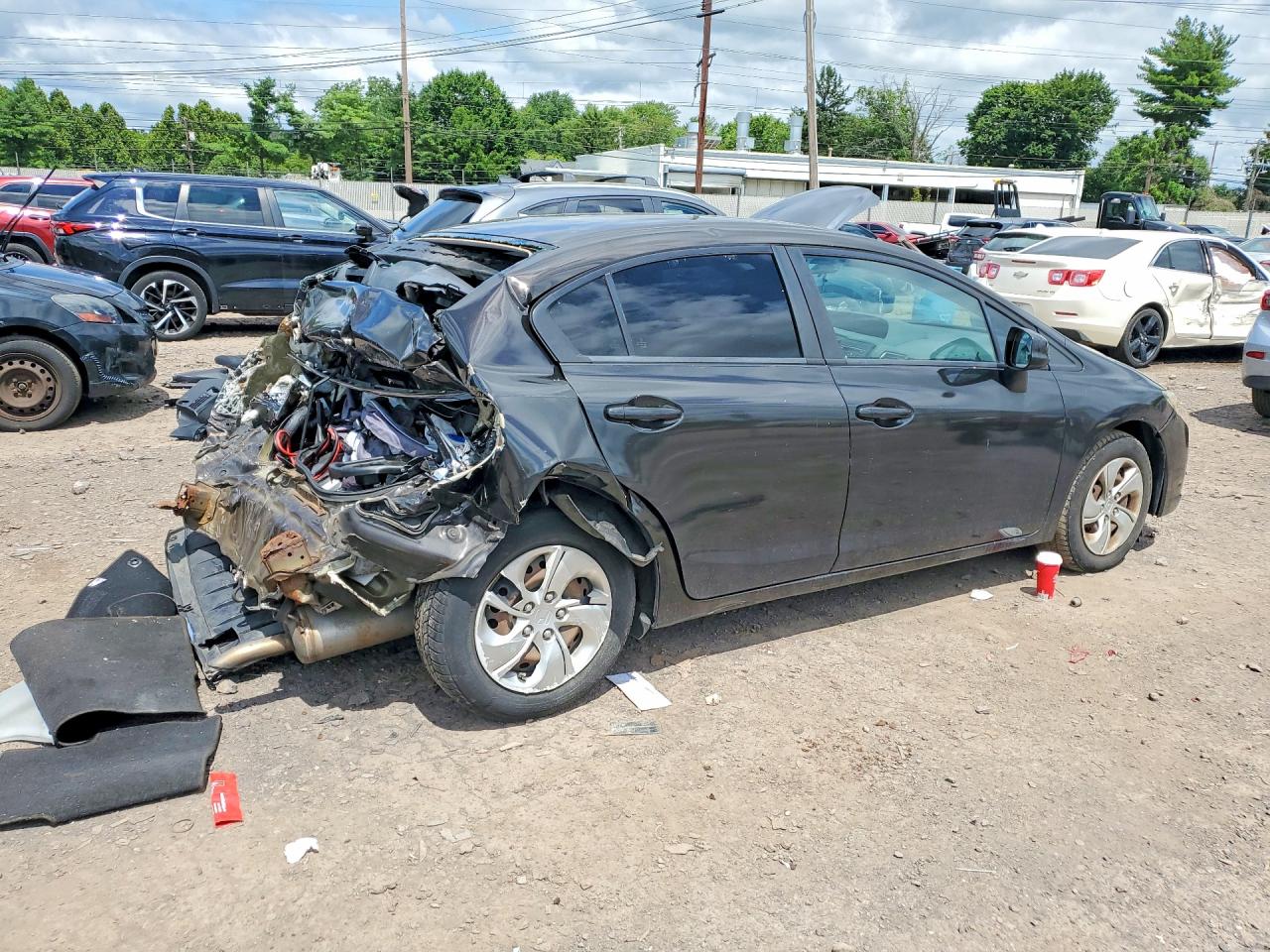 2013 Honda Civic Lx Black vin: 2HGFB2F57DH568090