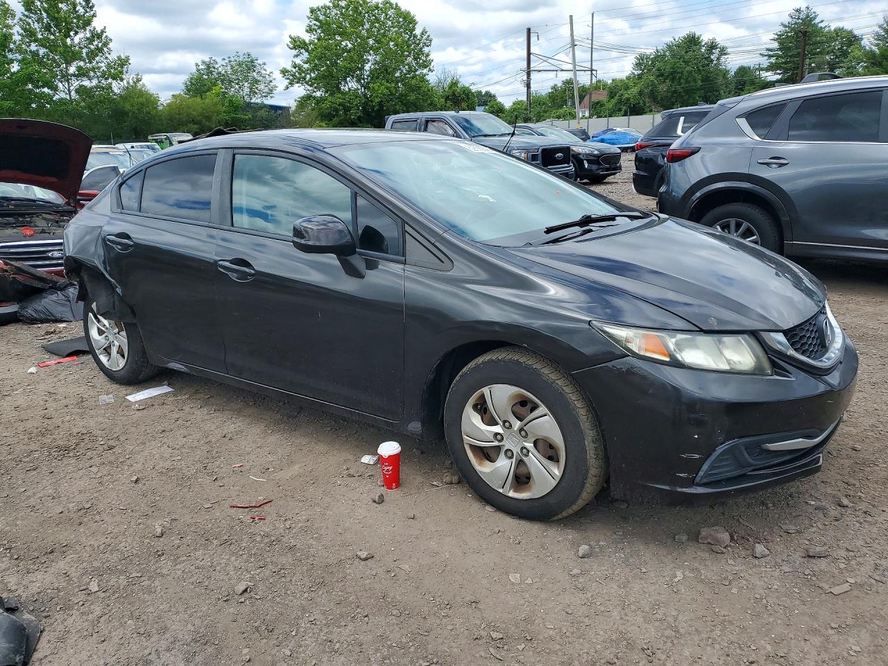 2013 Honda Civic Lx Black vin: 2HGFB2F57DH568090