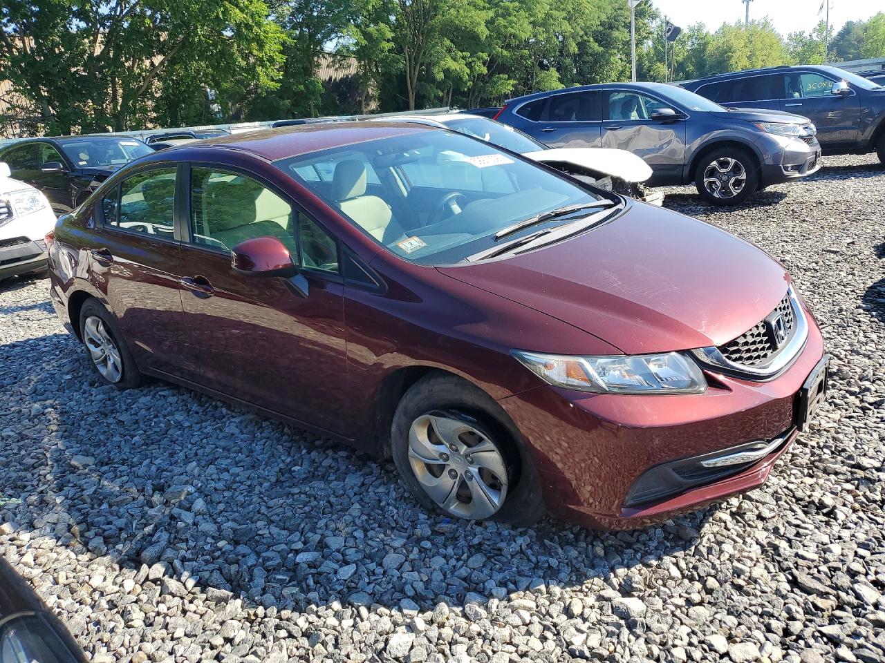 2013 Honda Civic Lx Maroon vin: 2HGFB2F57DH568512