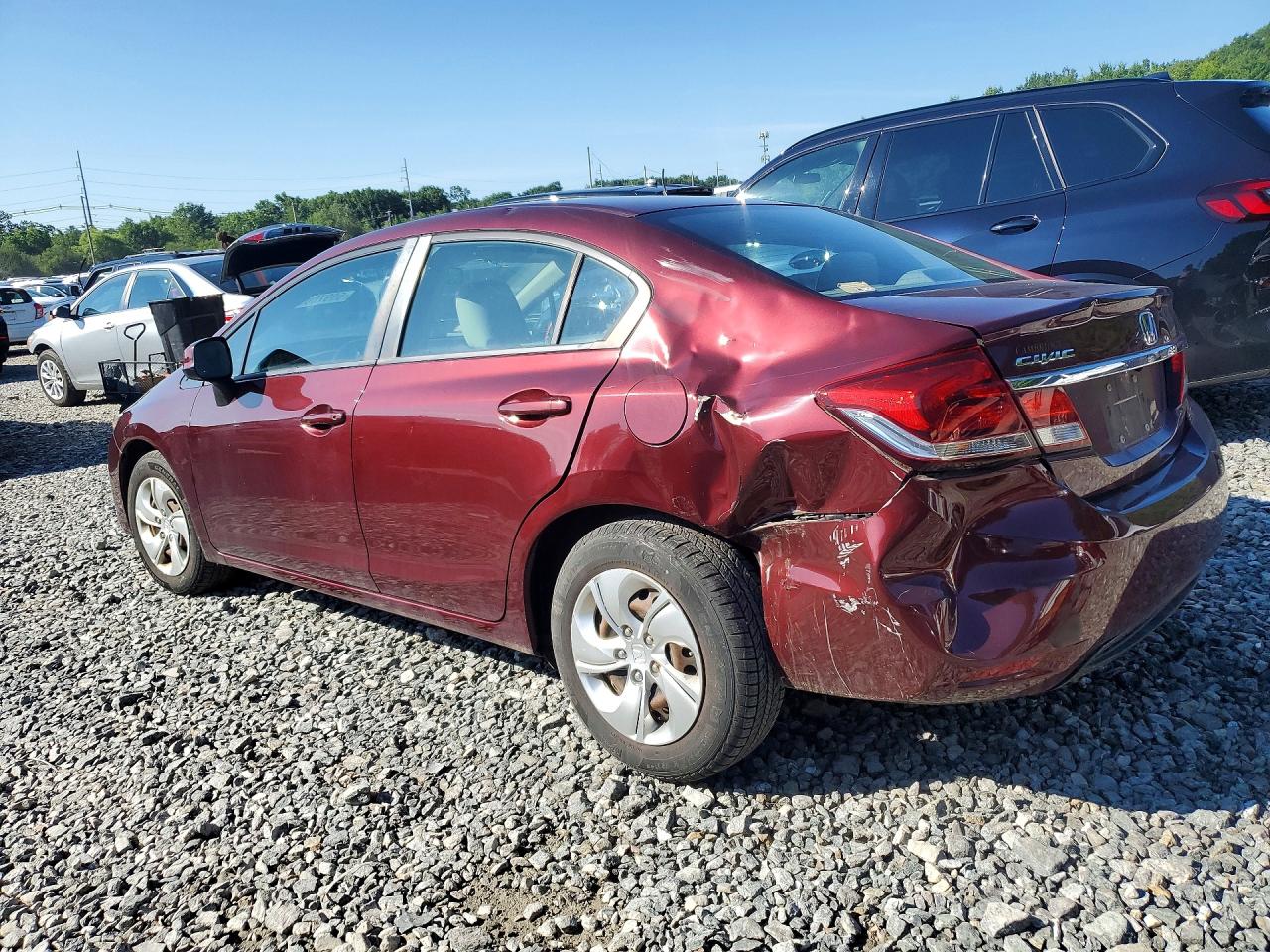 2013 Honda Civic Lx Maroon vin: 2HGFB2F57DH568512