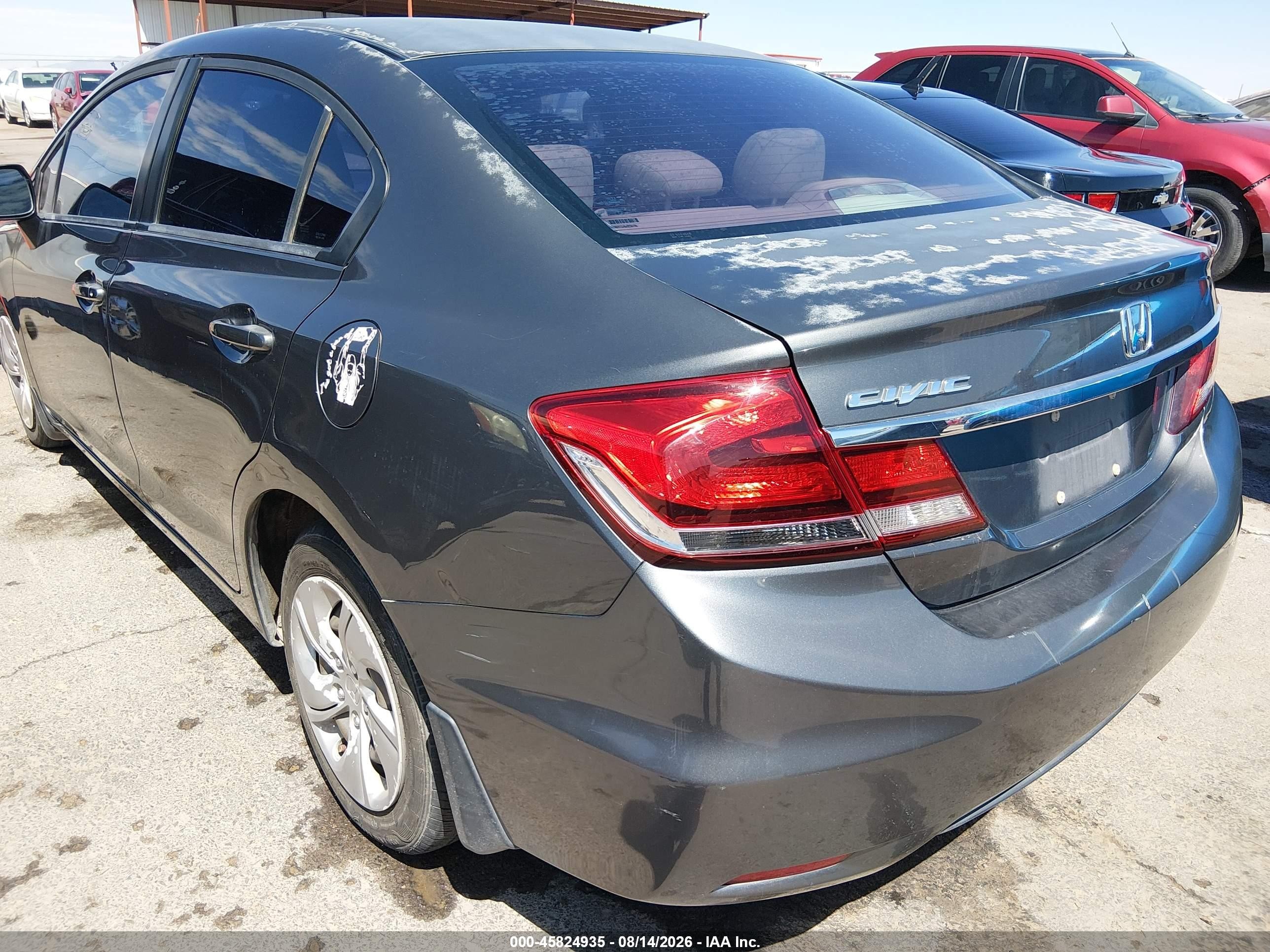 2013 Honda Civic Lx Gray vin: 2HGFB2F57DH571927