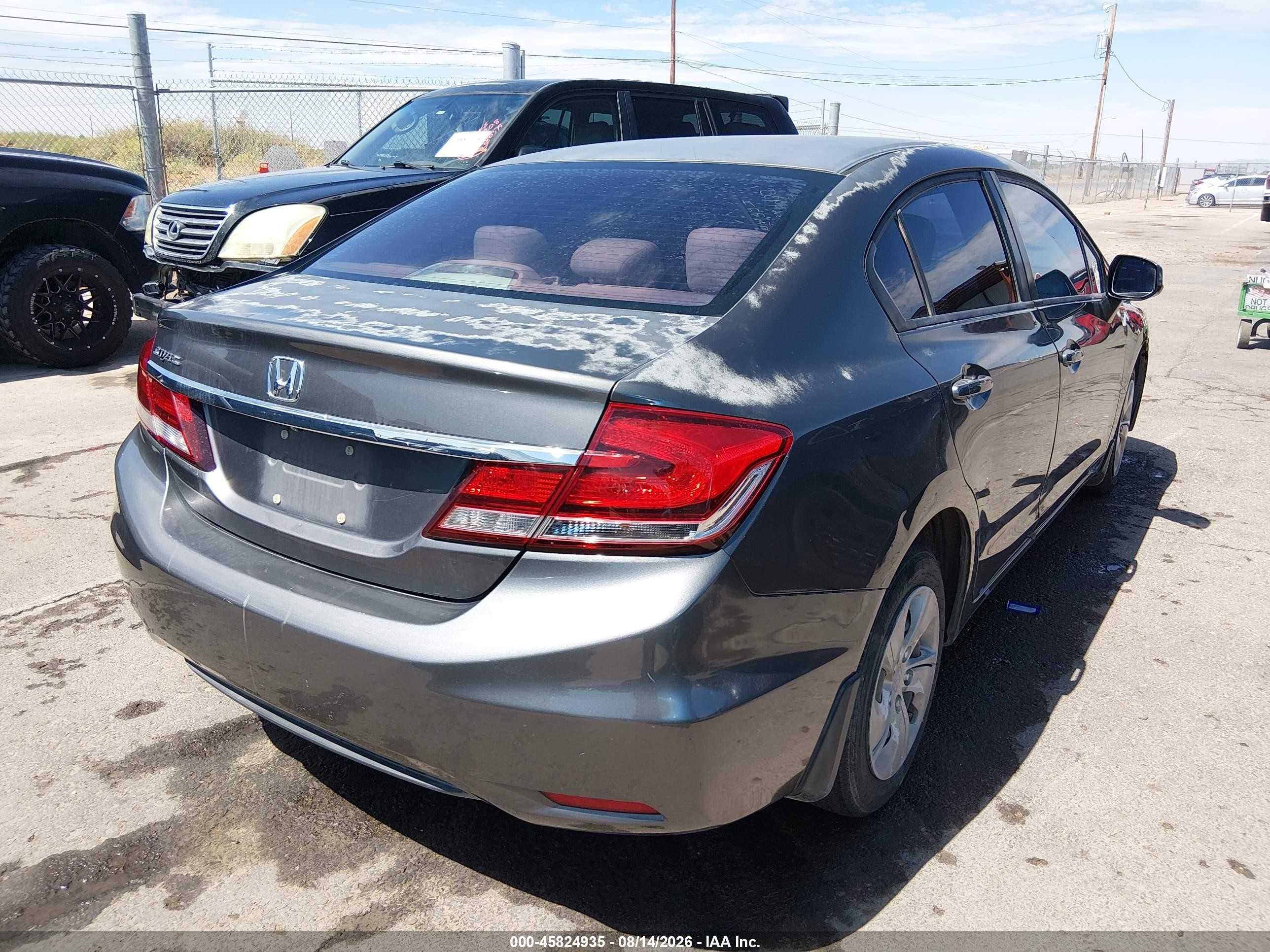 2013 Honda Civic Lx Gray vin: 2HGFB2F57DH571927