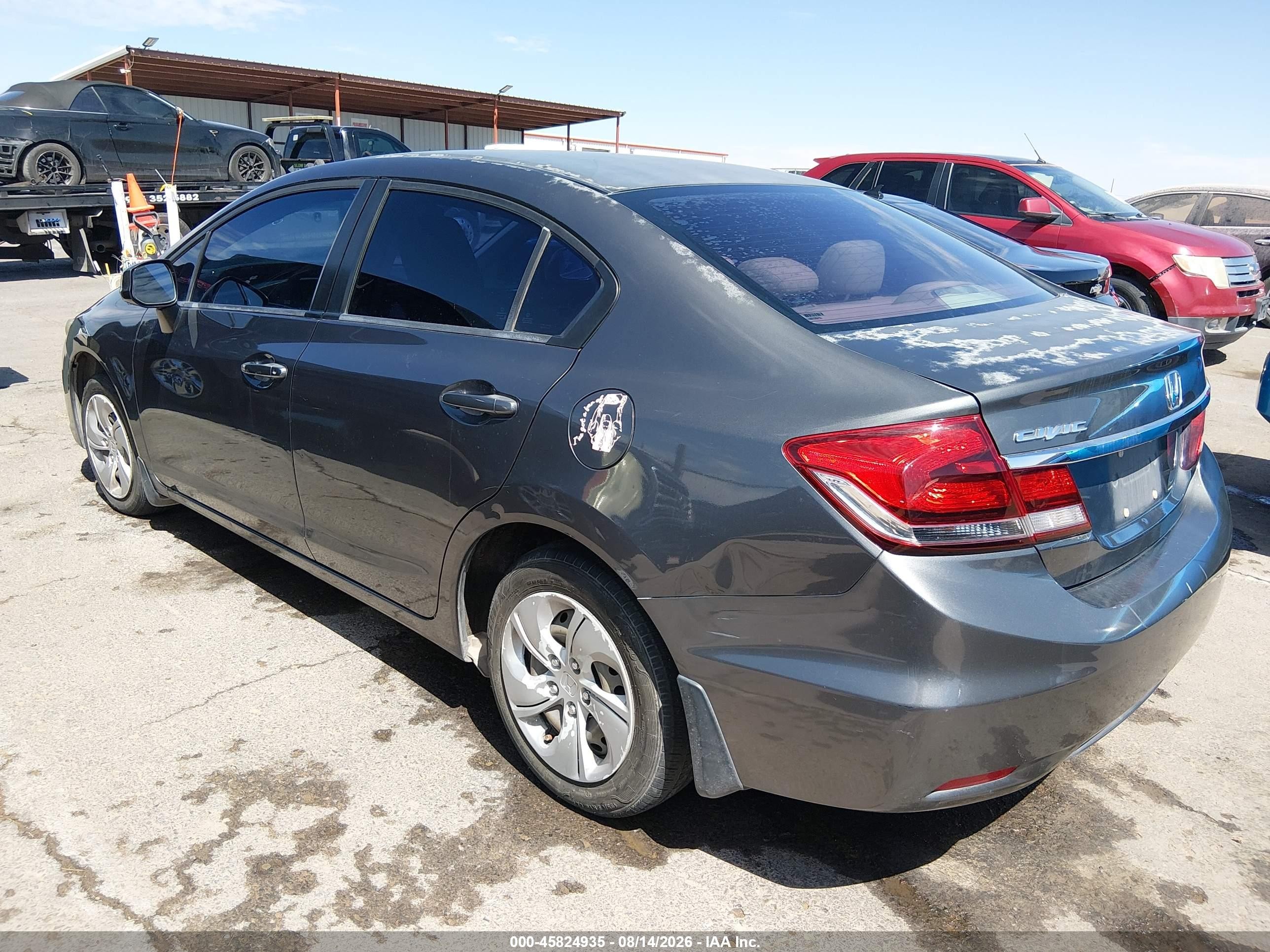 2013 Honda Civic Lx Gray vin: 2HGFB2F57DH571927