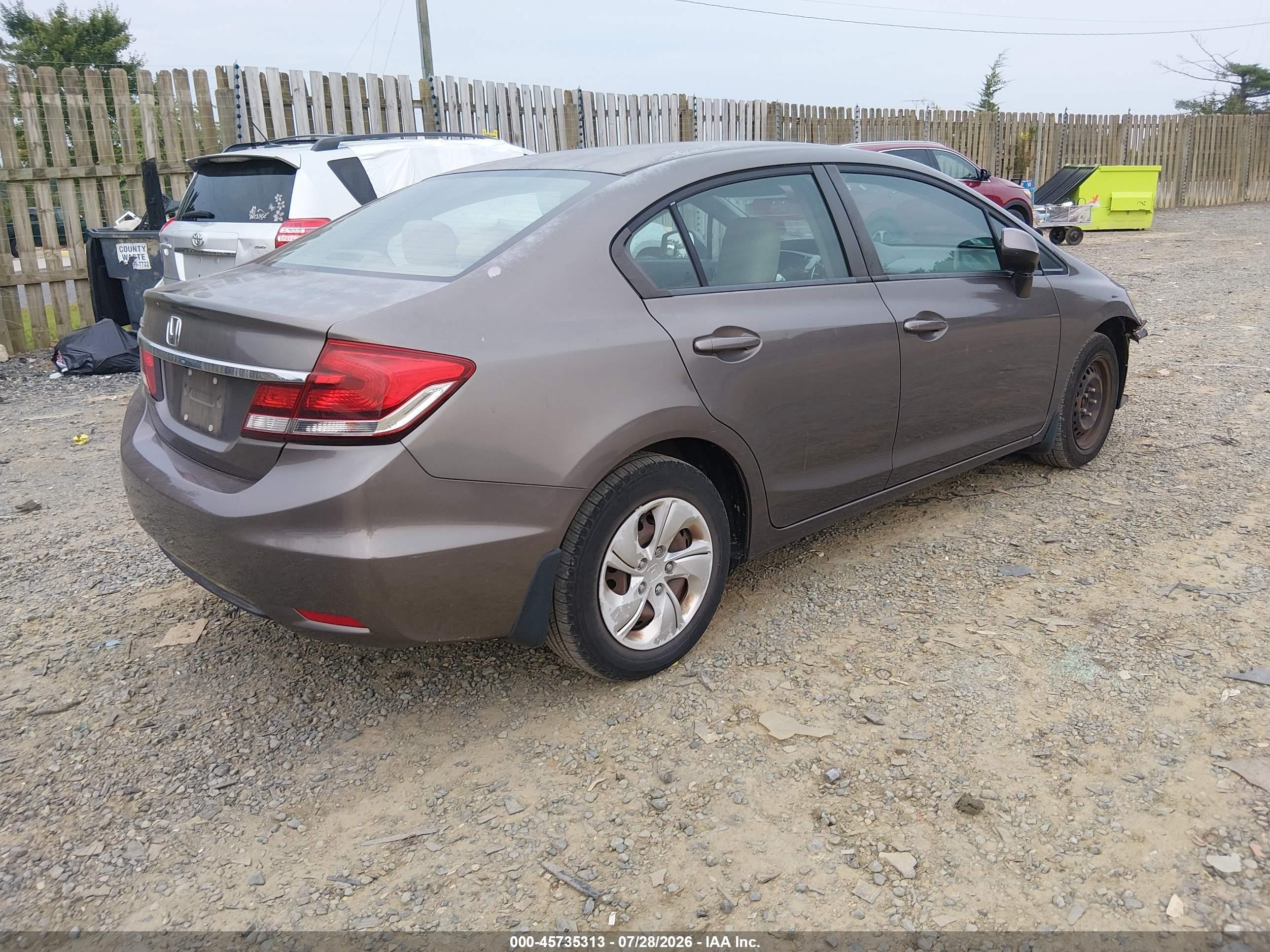 2013 Honda Civic Lx Pewter vin: 2HGFB2F57DH579624