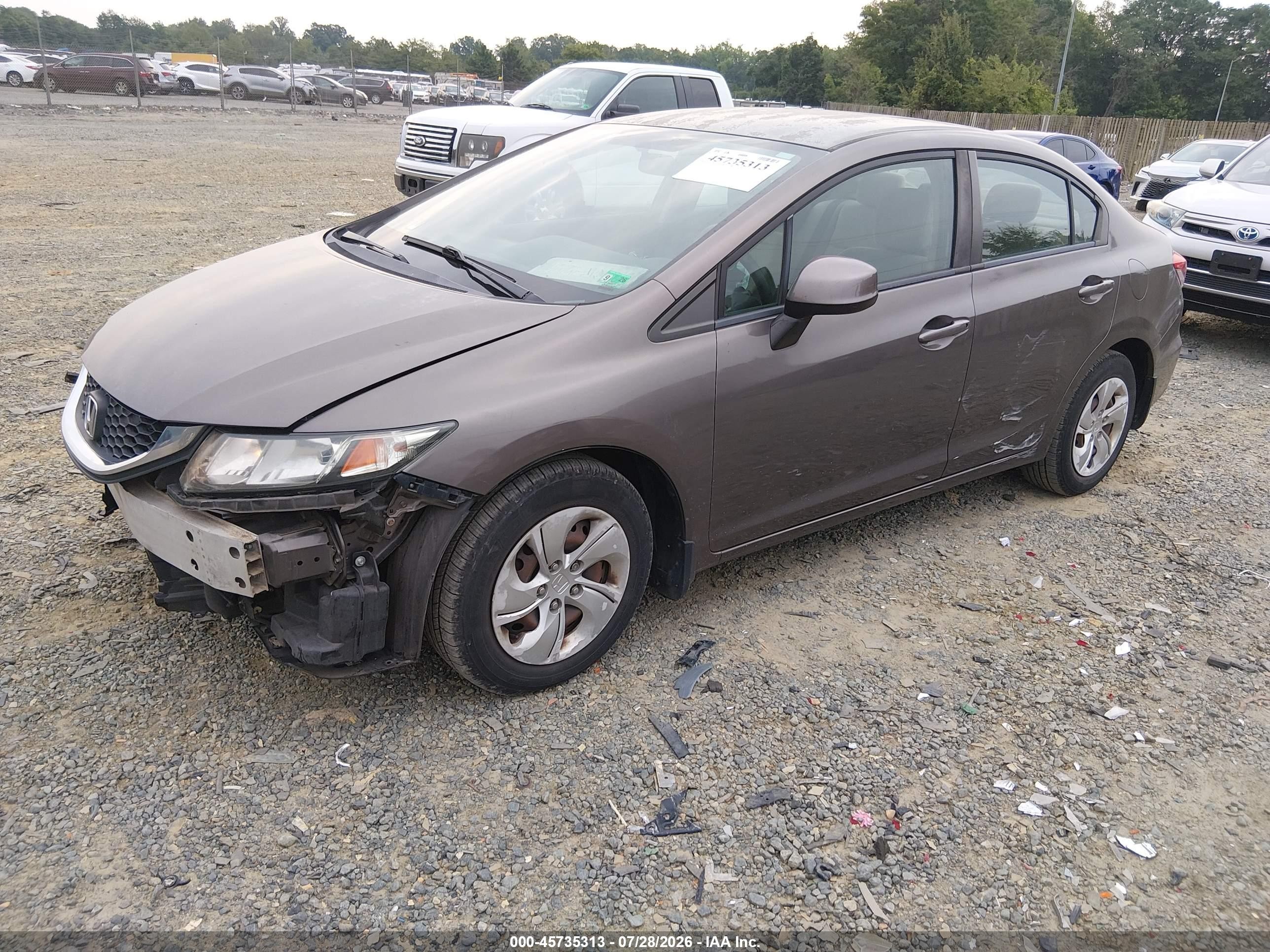 2013 Honda Civic Lx Pewter vin: 2HGFB2F57DH579624