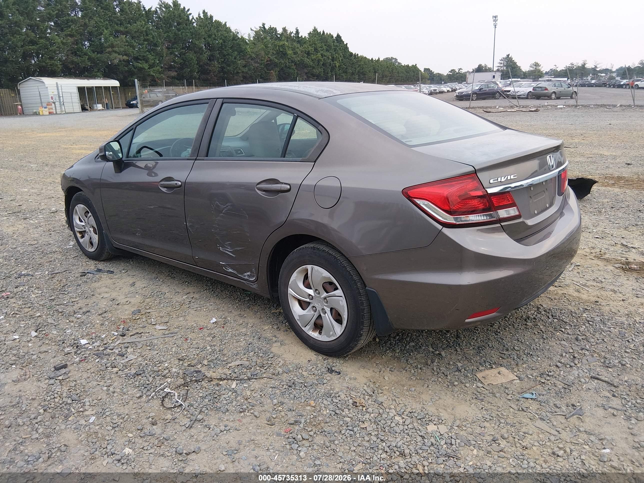 2013 Honda Civic Lx Pewter vin: 2HGFB2F57DH579624