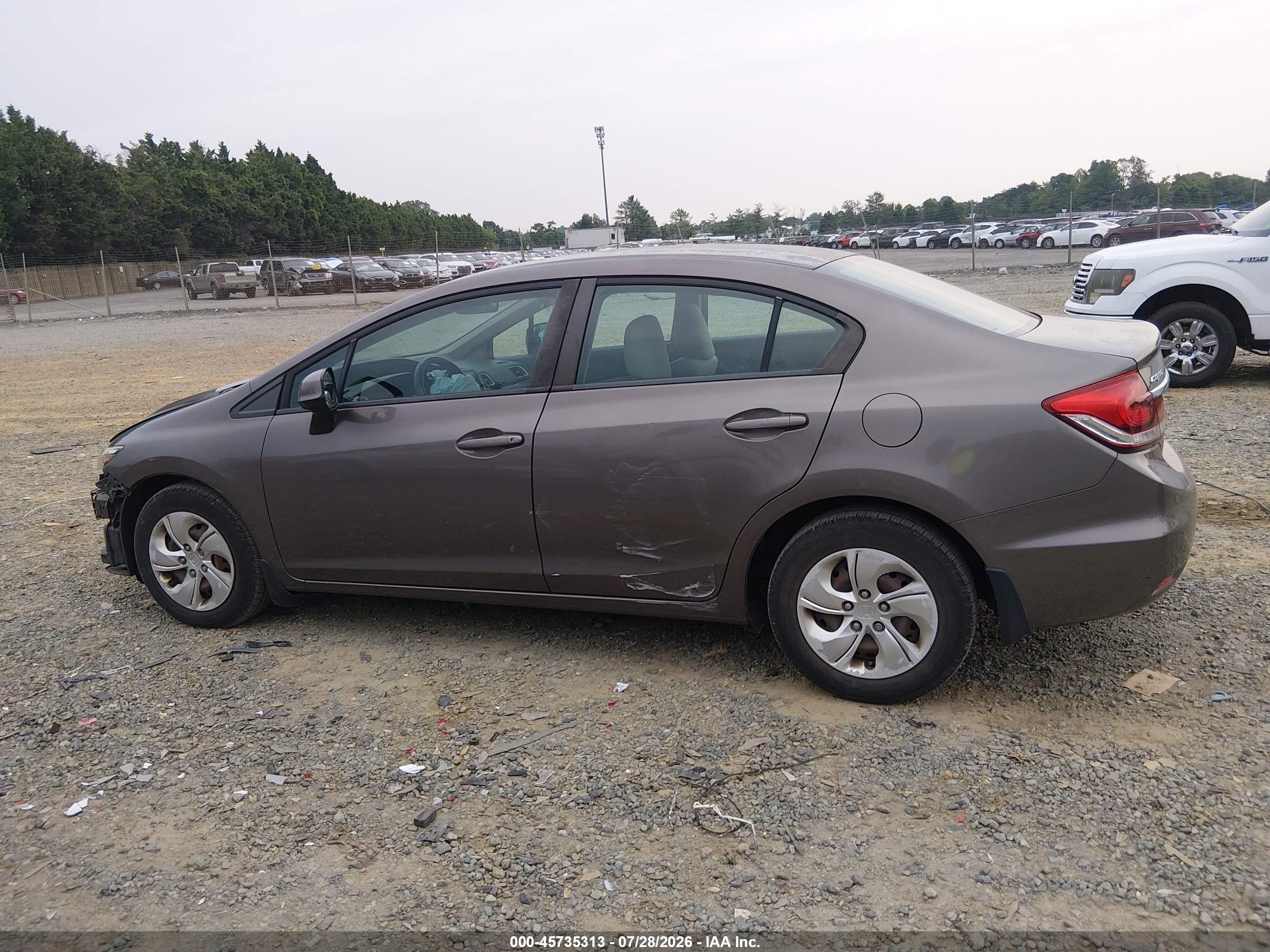 2013 Honda Civic Lx Pewter vin: 2HGFB2F57DH579624