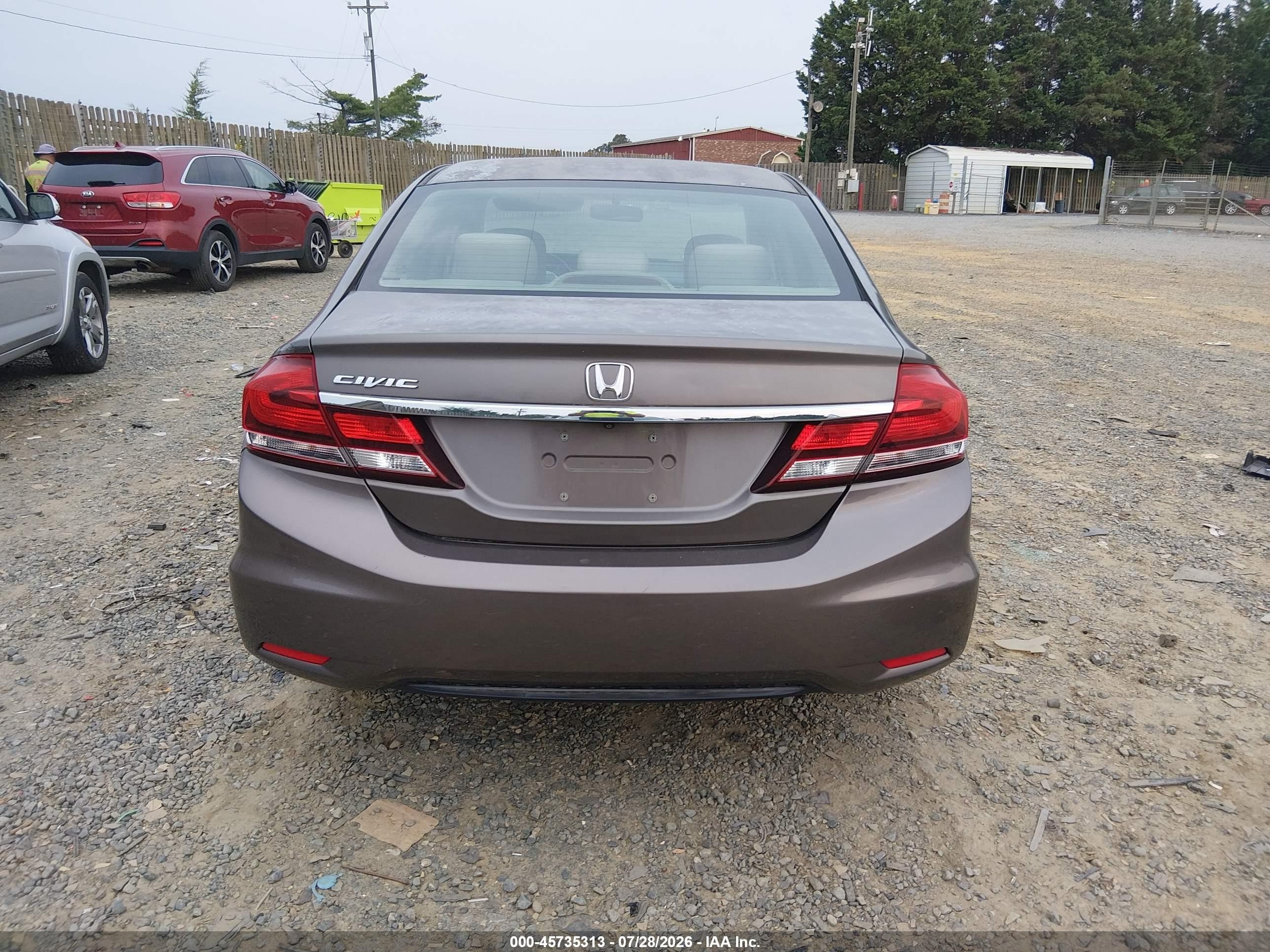 2013 Honda Civic Lx Pewter vin: 2HGFB2F57DH579624